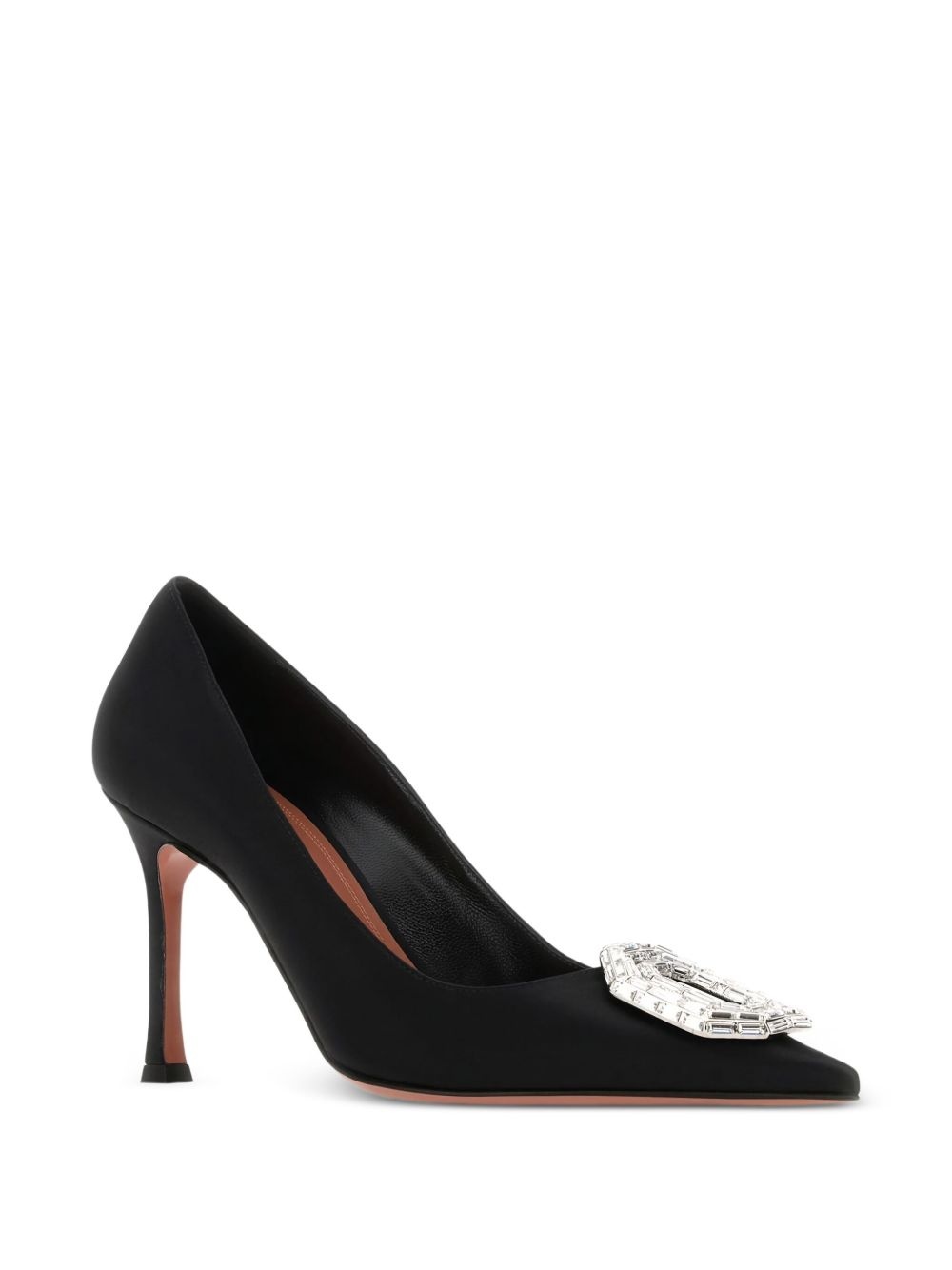 90mm Camelia embellished satin pumps - 3