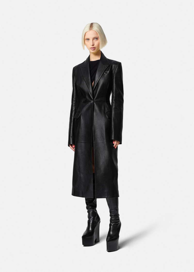 Medusa Leather Long Coat 3