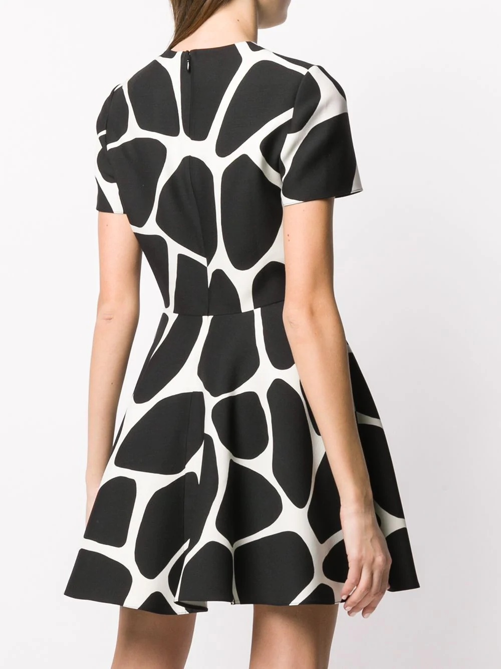 giraffe print flared mini dress - 4