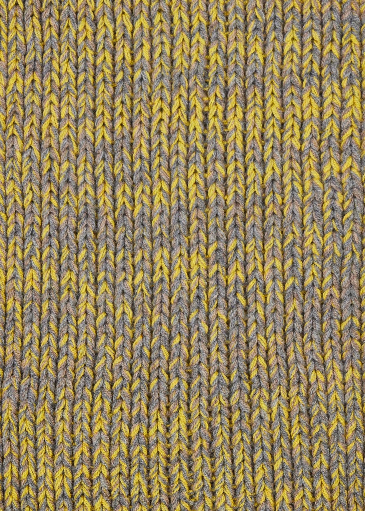 Lambswool Twisted Yarn Grey and Yellow Beanie and Scarf Set - 3