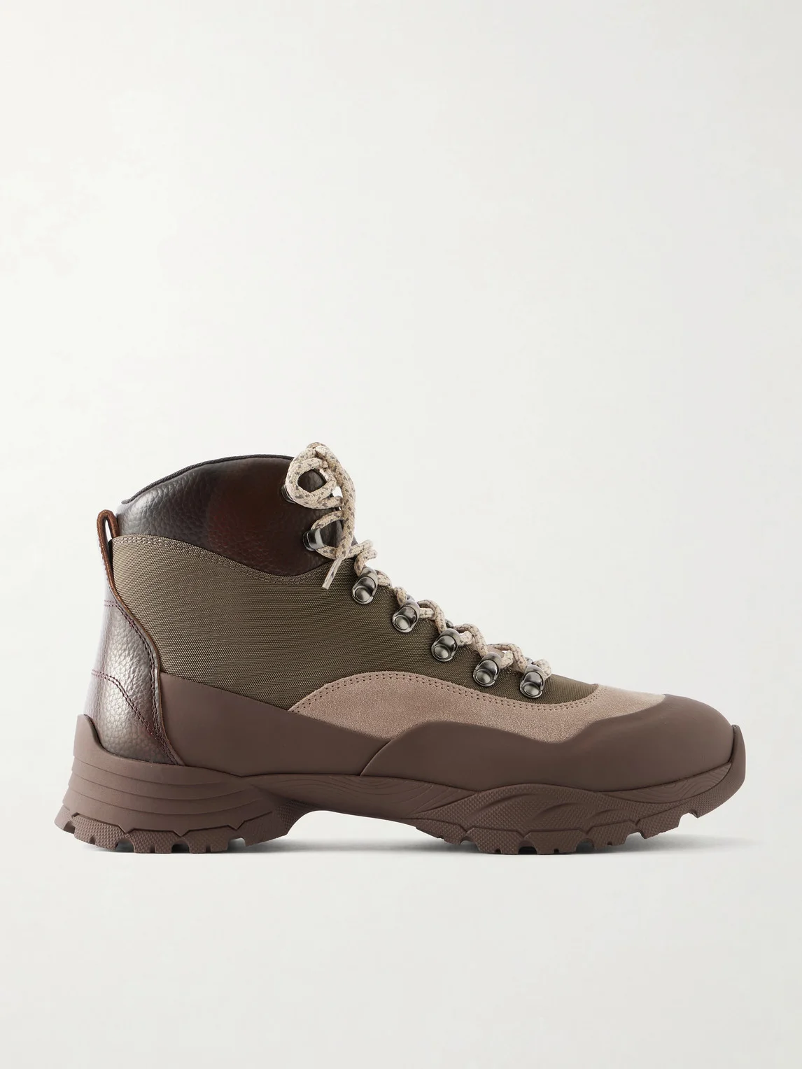 Paneled Suede and Leather-Trimmed Rubber Hiking Boots - 1