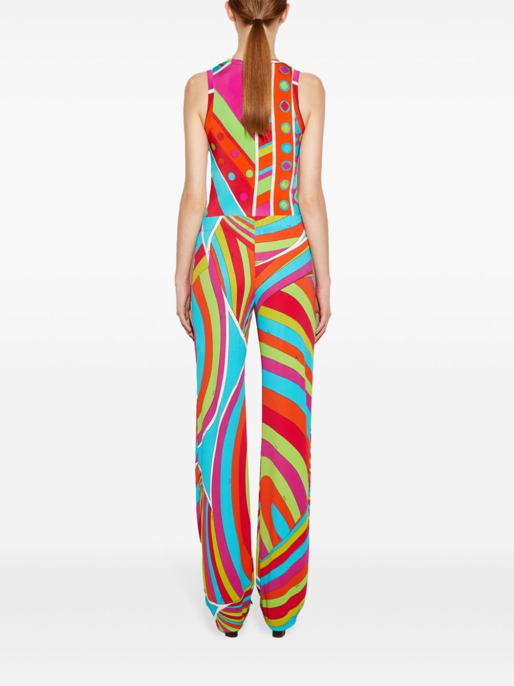 Iride-Print flared trousers - 4