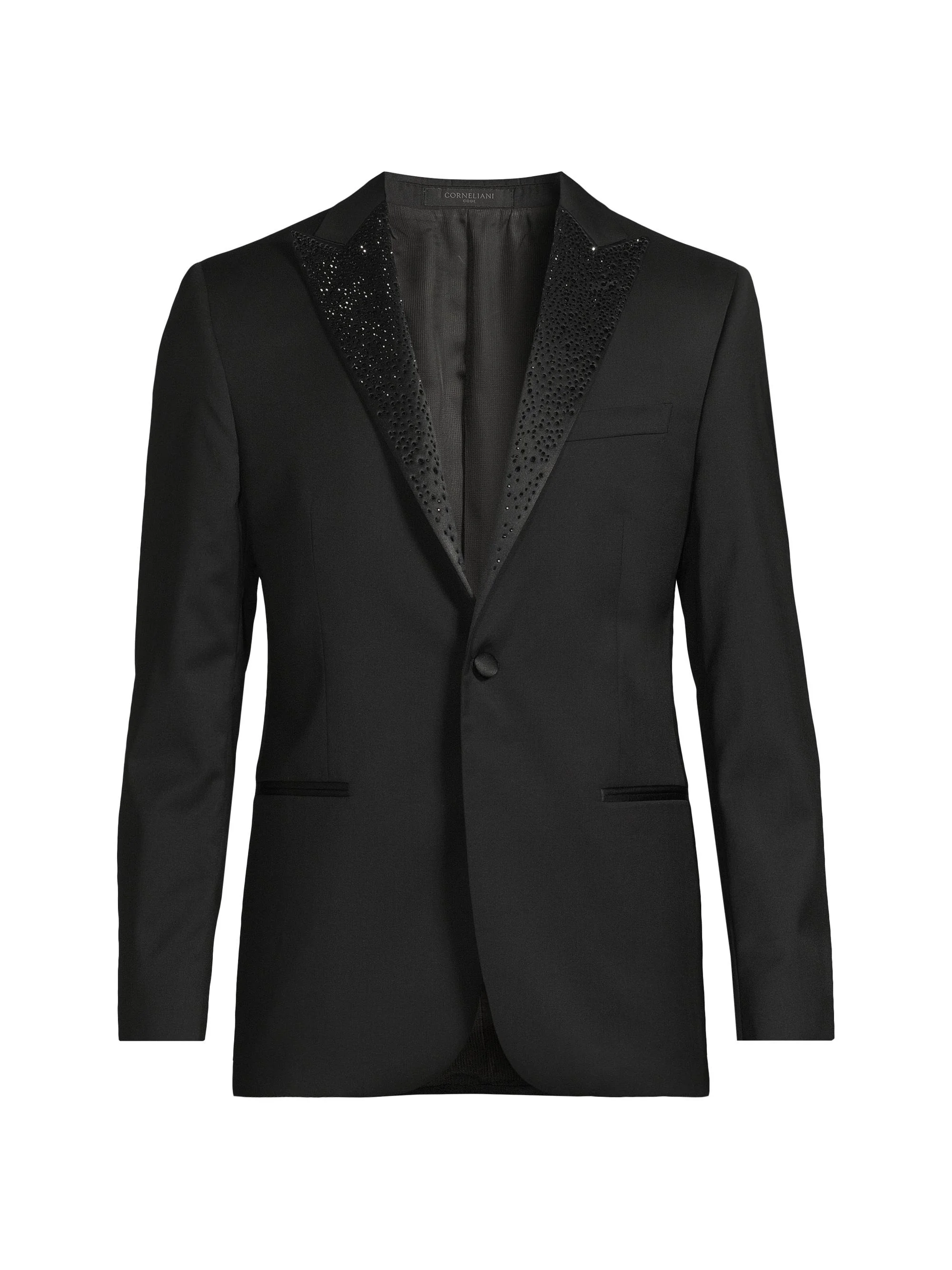 Men's Crystal Peak Lapel Sportcoat - Black - 1
