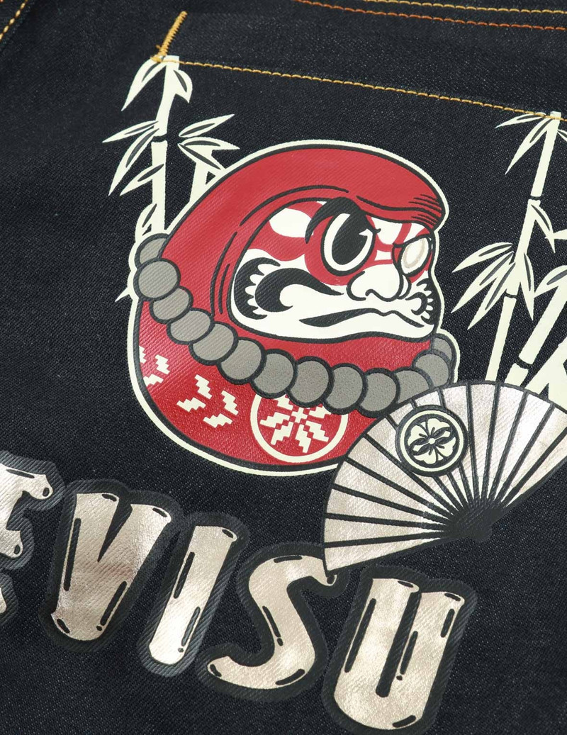 KUMADORI DARUMA PRINT CARROT FIT DENIM JEANS #2017 9