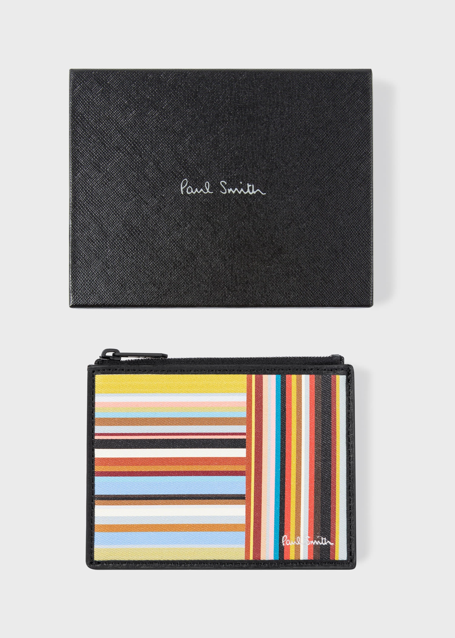 'Signature Stripe' Zip Card Holder - 5