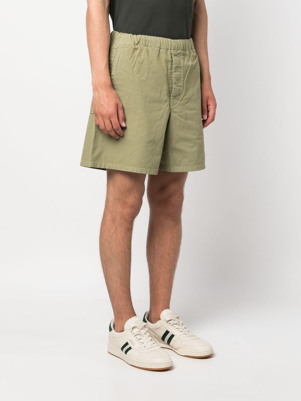elasticated-waist cotton bermuda shorts - 3