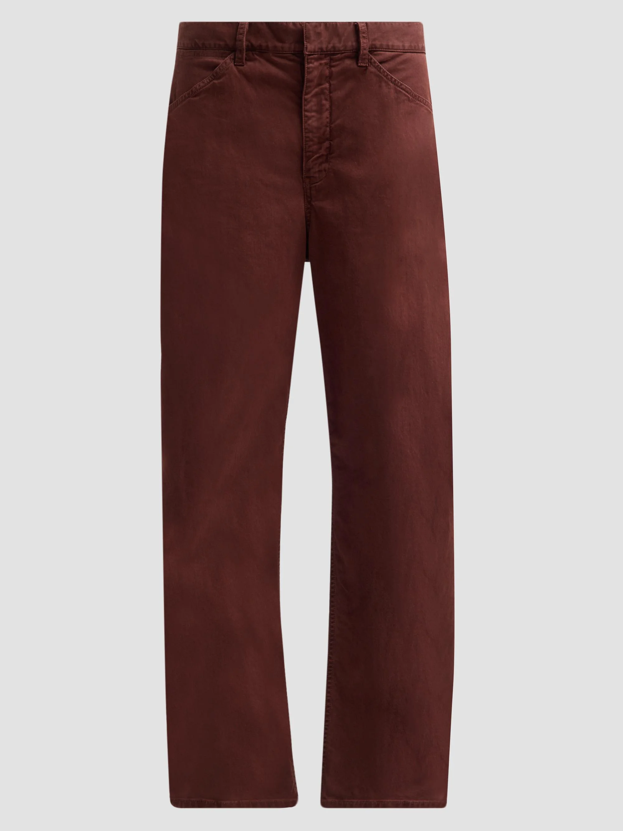 Women's Tribeca Cotton Mid-Rise Barrel Pants - Cabernet - 1