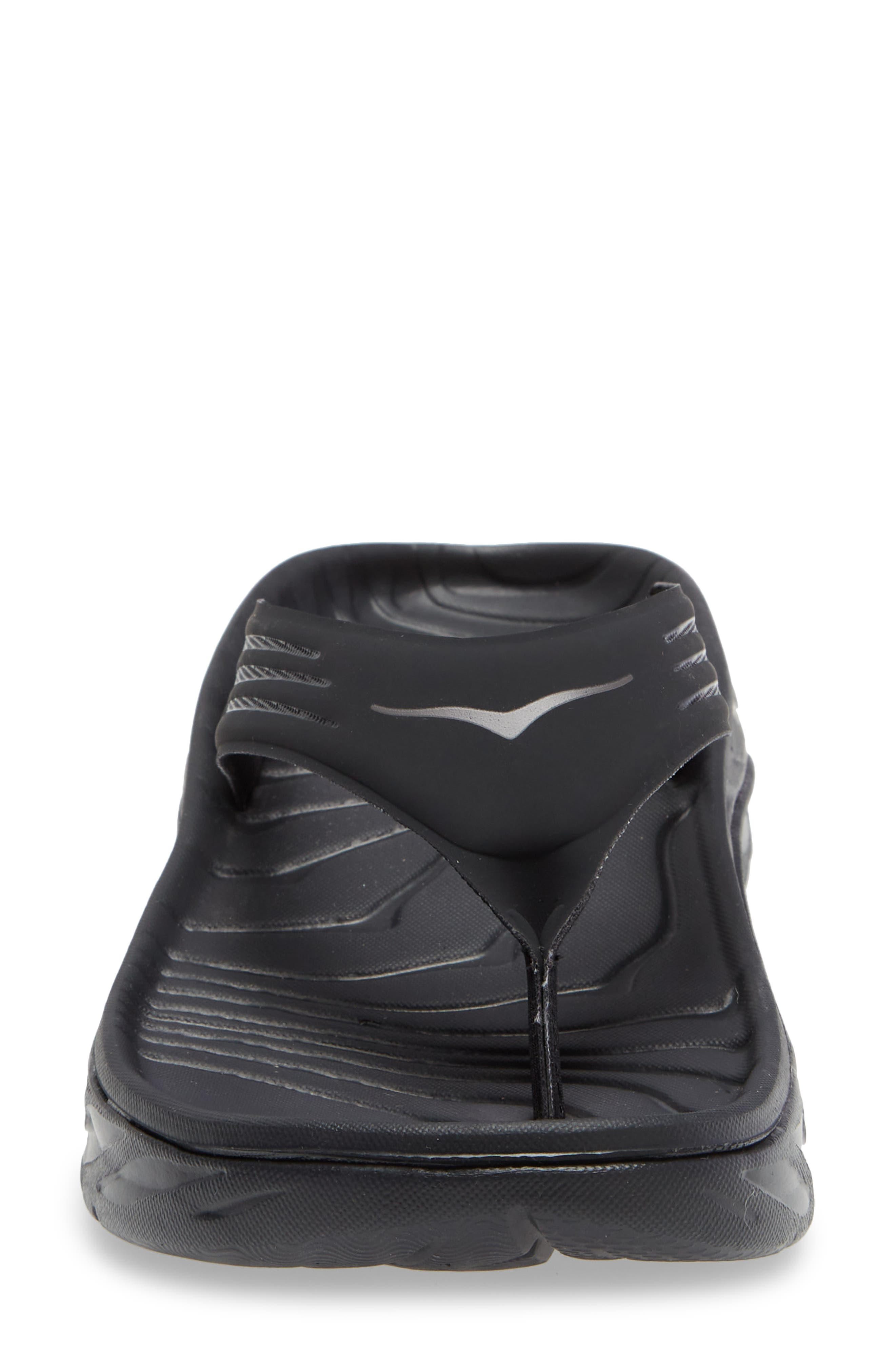 HOKA Ora Recovery Flip Flop in Black /Dark Gull Gray at Nordstrom - 4