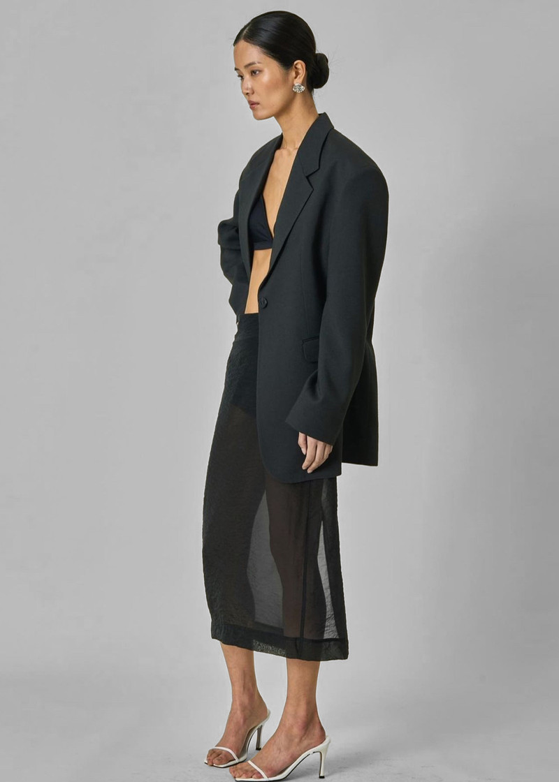 Yara Sheer Midi Skirt - Black 3