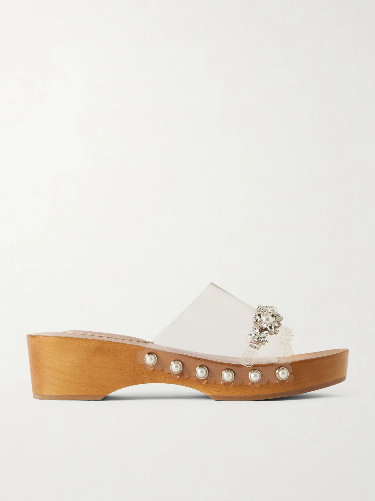 Crystal-embellished Pu Clogs - 1
