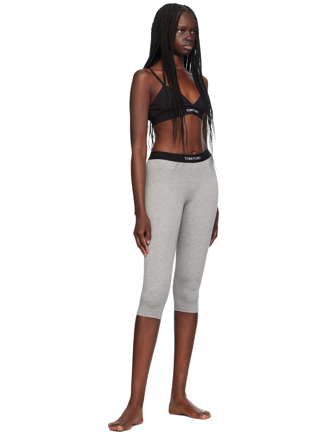 Gray Modal Cropped Leggings - 4