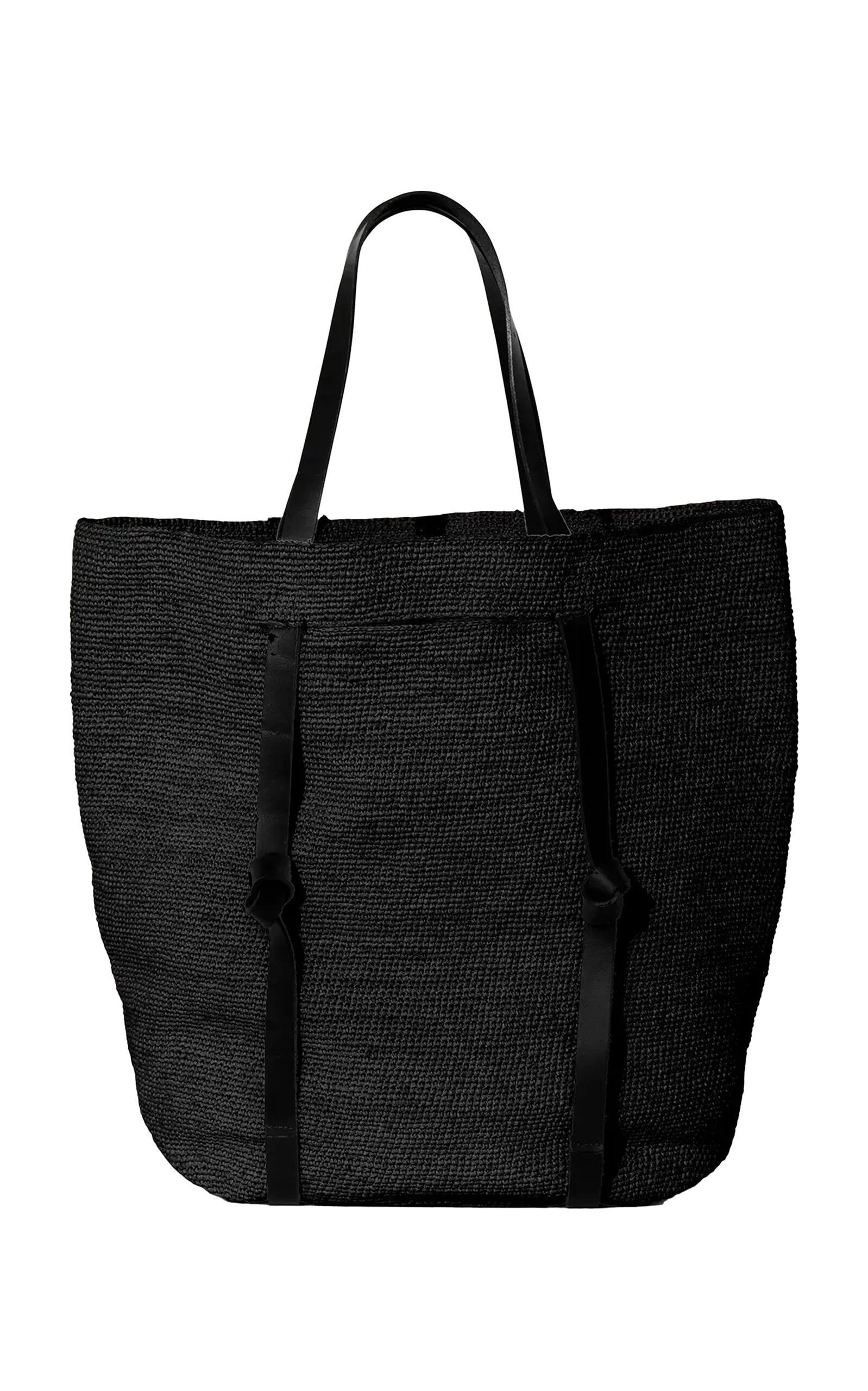 Tanner Straw Tote Bag black - 4