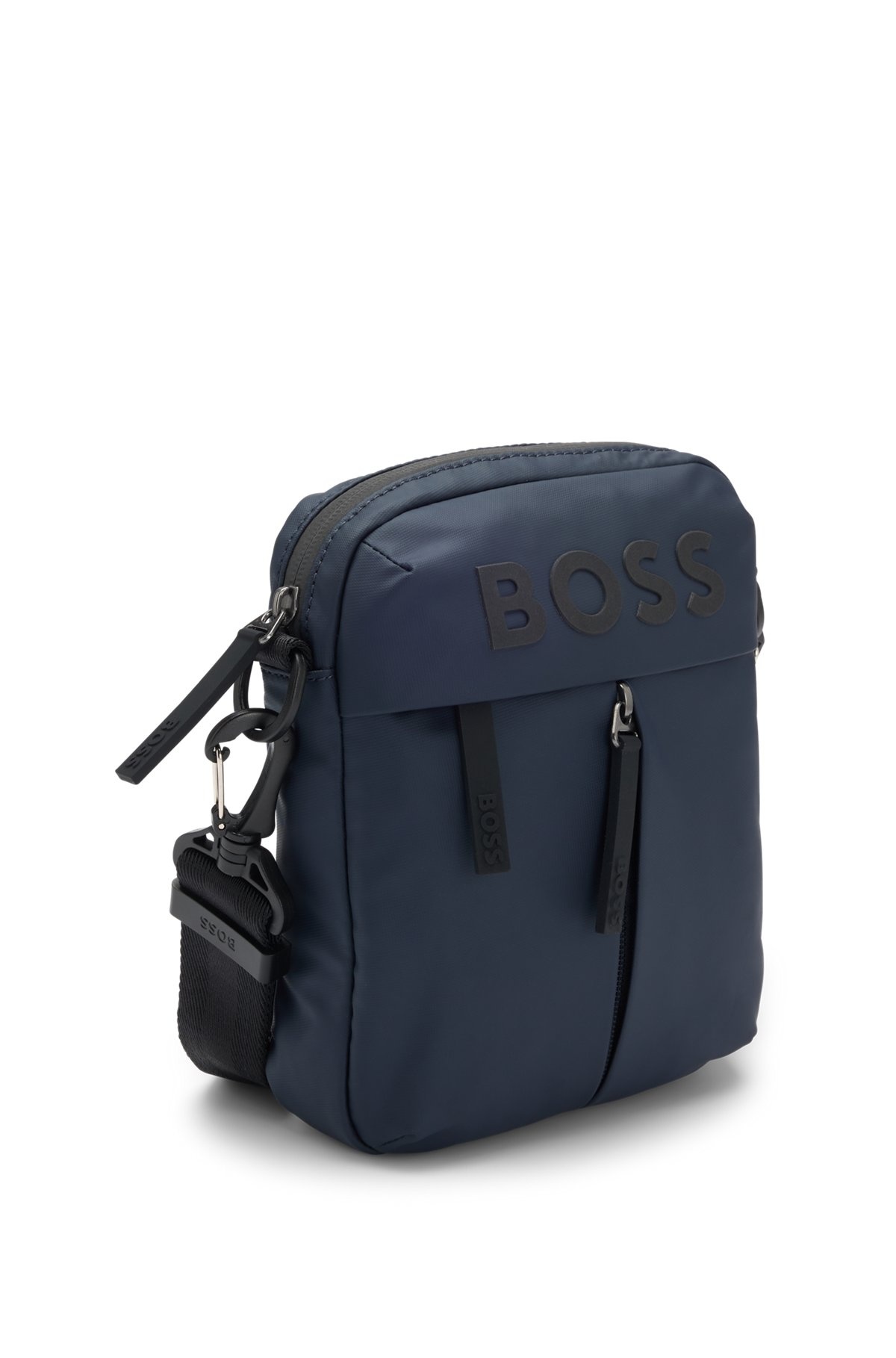 FAUX-LEATHER REPORTER BAG WITH TONAL LOGO - 5