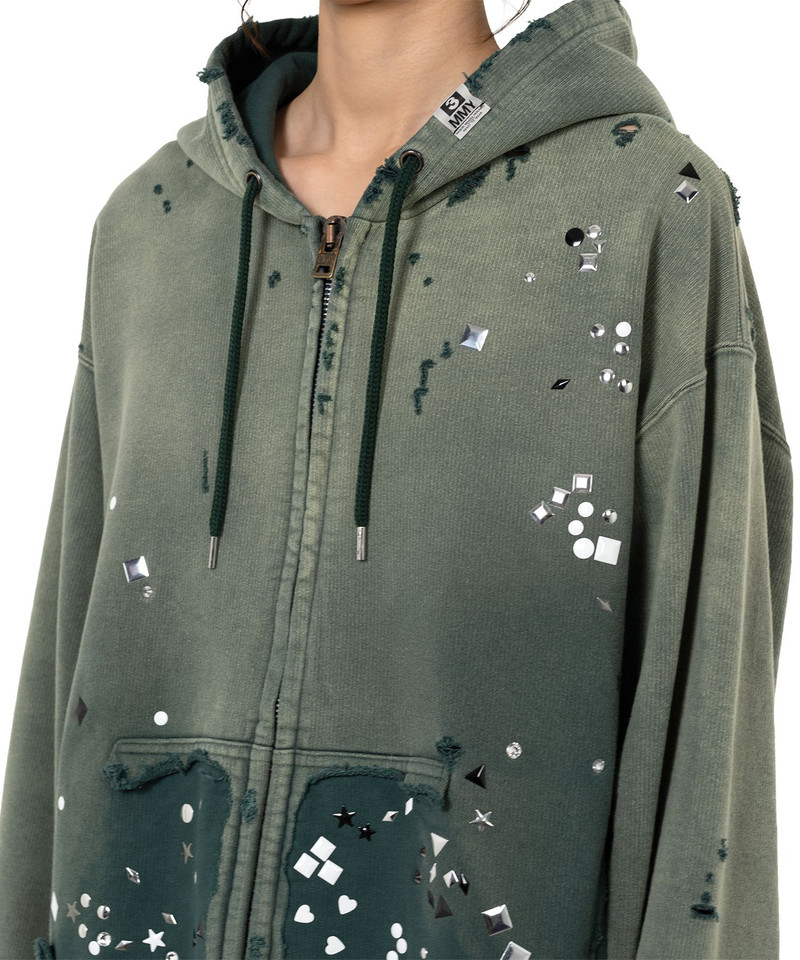 Sun Faded Like Embellished Zip-up Hoodie 15