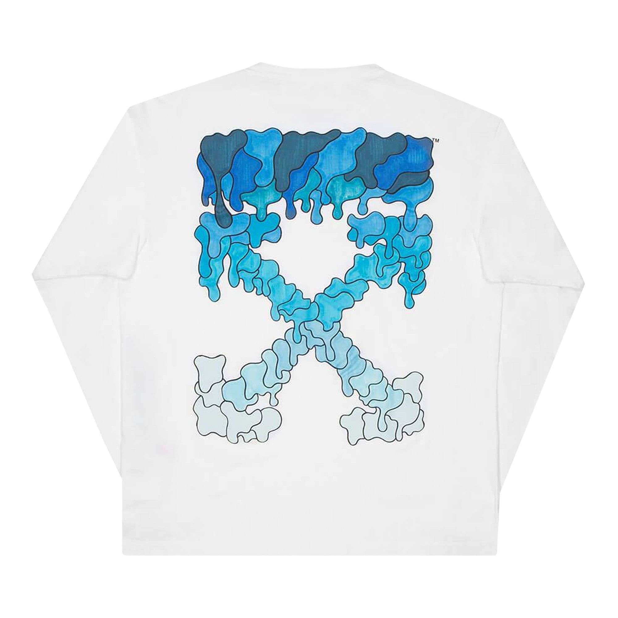 Off-White Blue Marker Double Sleeve Tee 'White/Blue' - 2