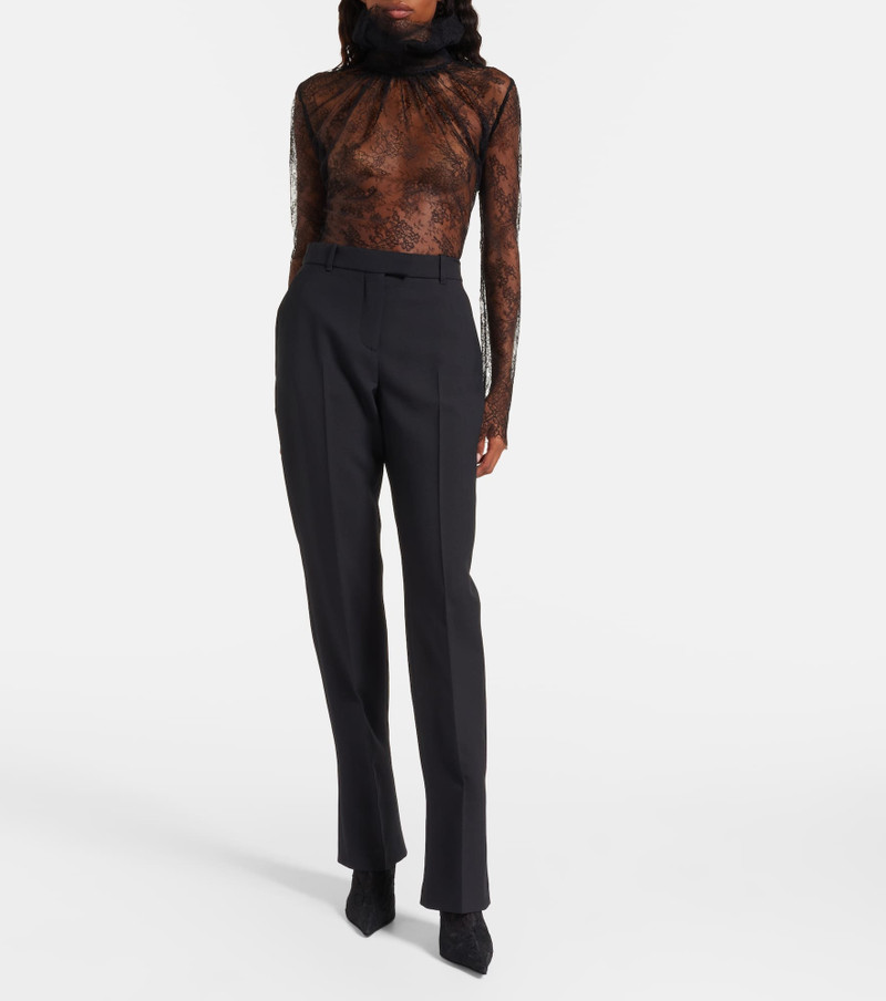 Alexander McQueen Wool and silk-blend straight pants outlook