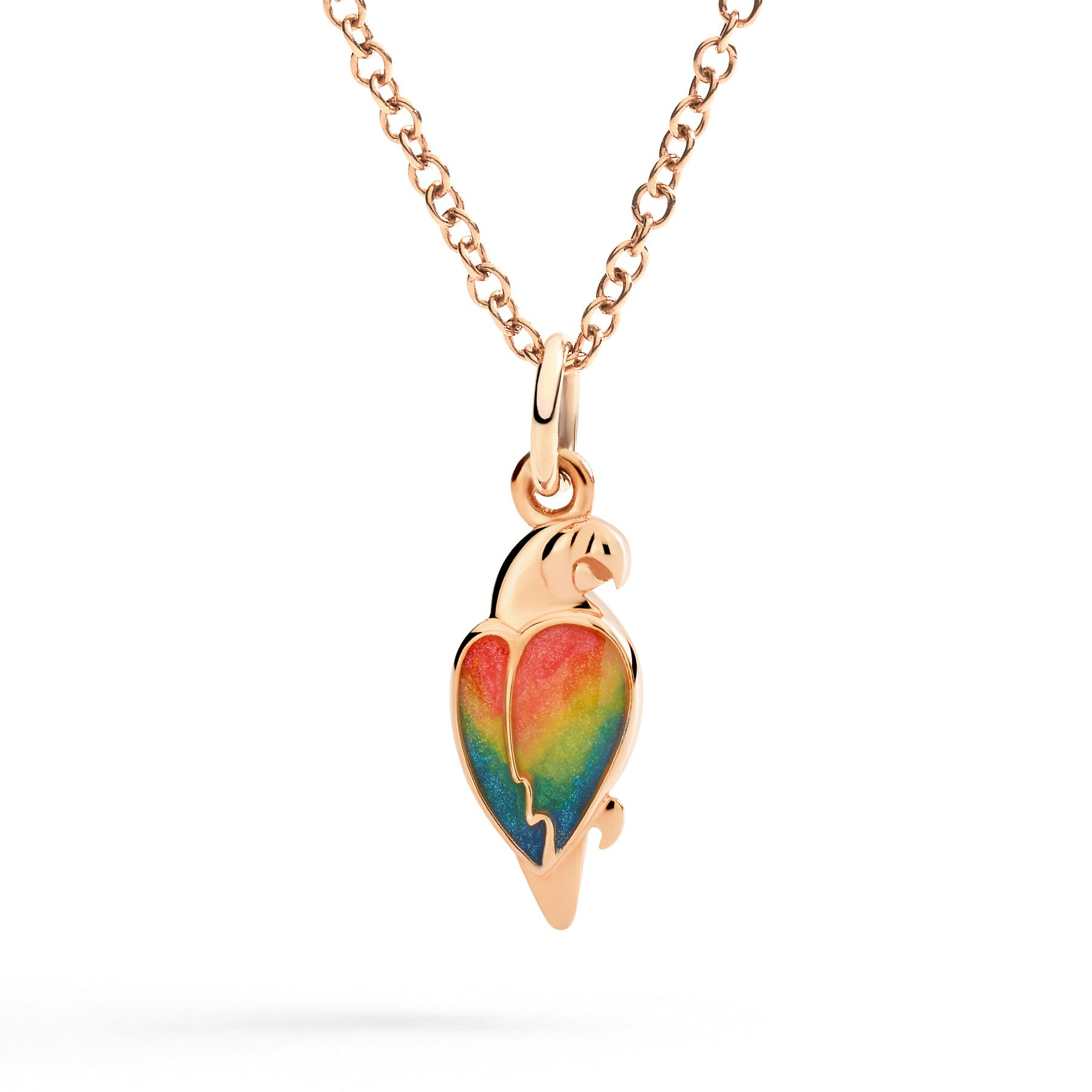ROSE GOLD & ENAMEL PARROT CHARM - 2