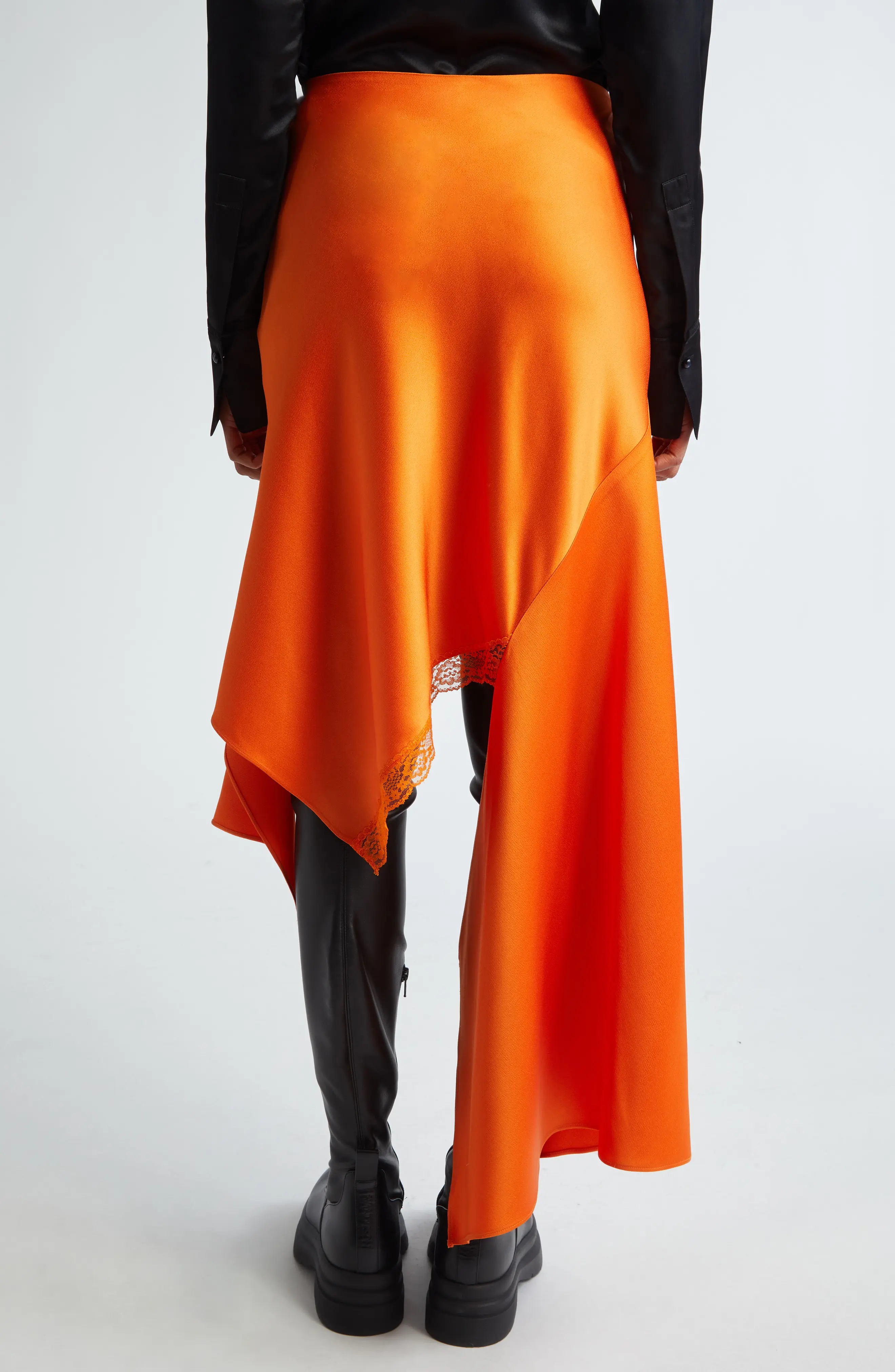 Lace Trim Deconstructed Midi Skirt - 2