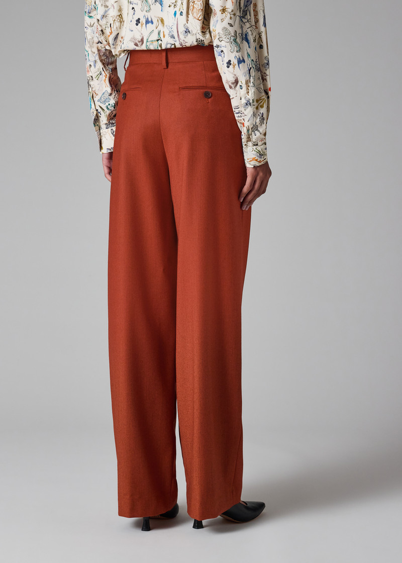 Women's Rust Flannel Wide-Leg Trousers 7