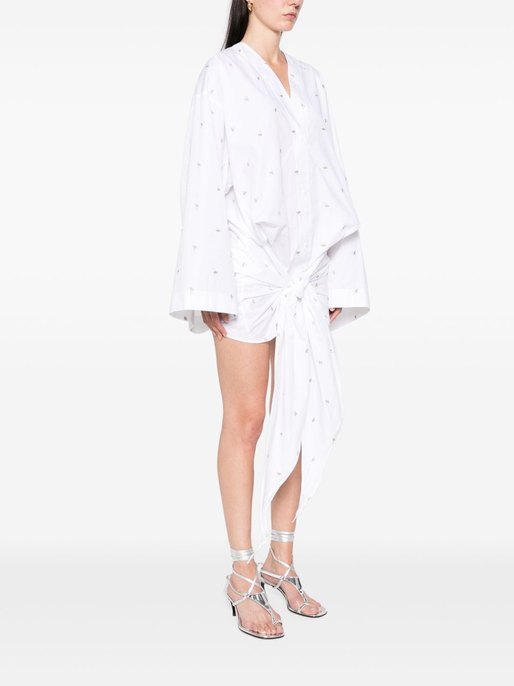 logo-embroidered mini dress - 3