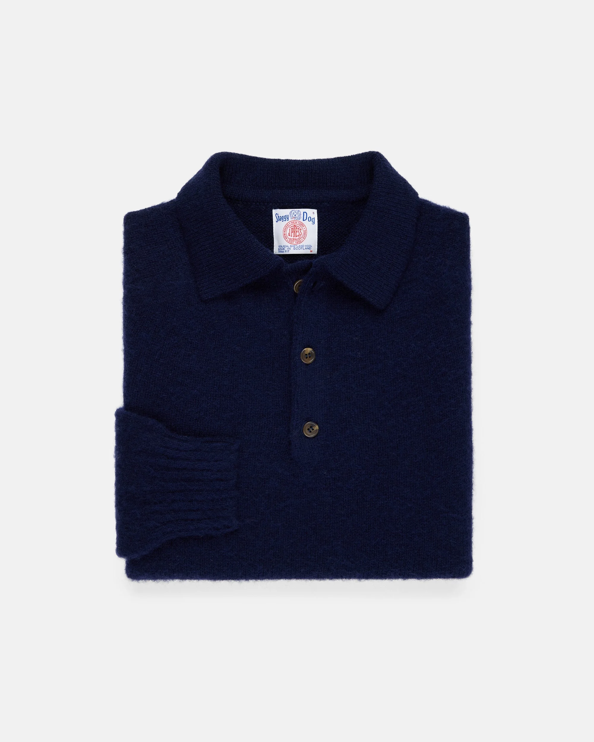 MADE-IN-SCOTLAND NAVY SHAGGY DOG POLO - CLASSIC FIT - 1