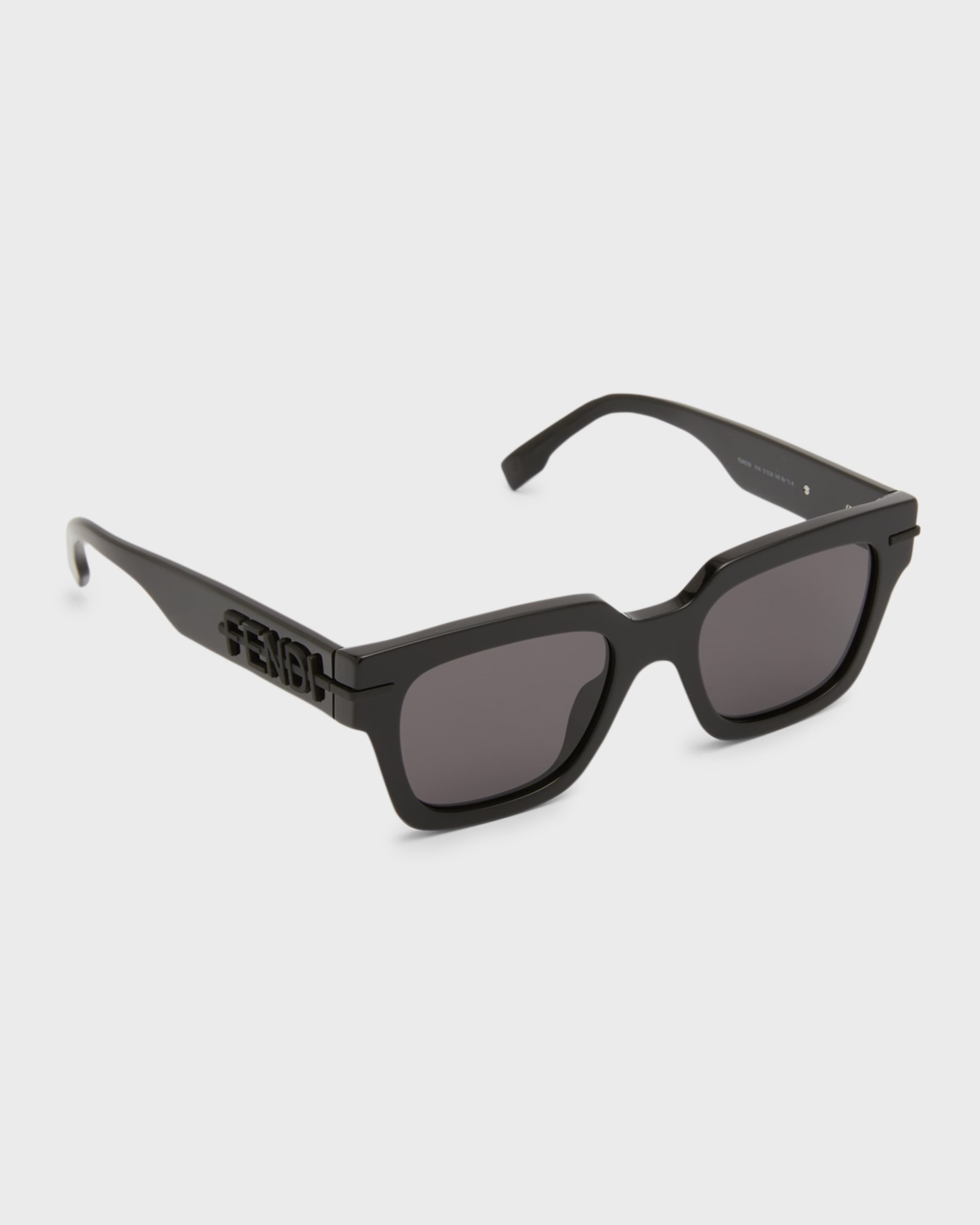 Men's Tonal Logo Acetate Square Sunglasses - 1