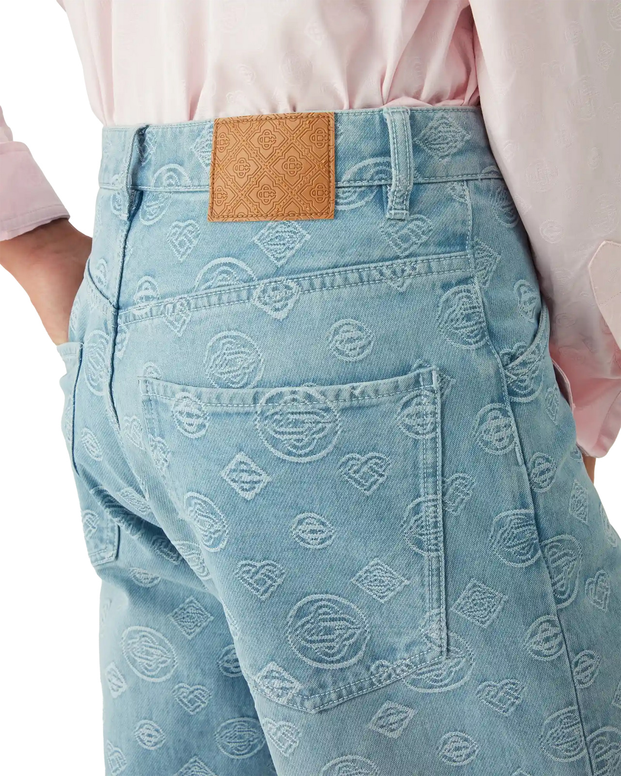 Denim Monogram Relaxed Fit Jeans | Casablanca Paris - 6