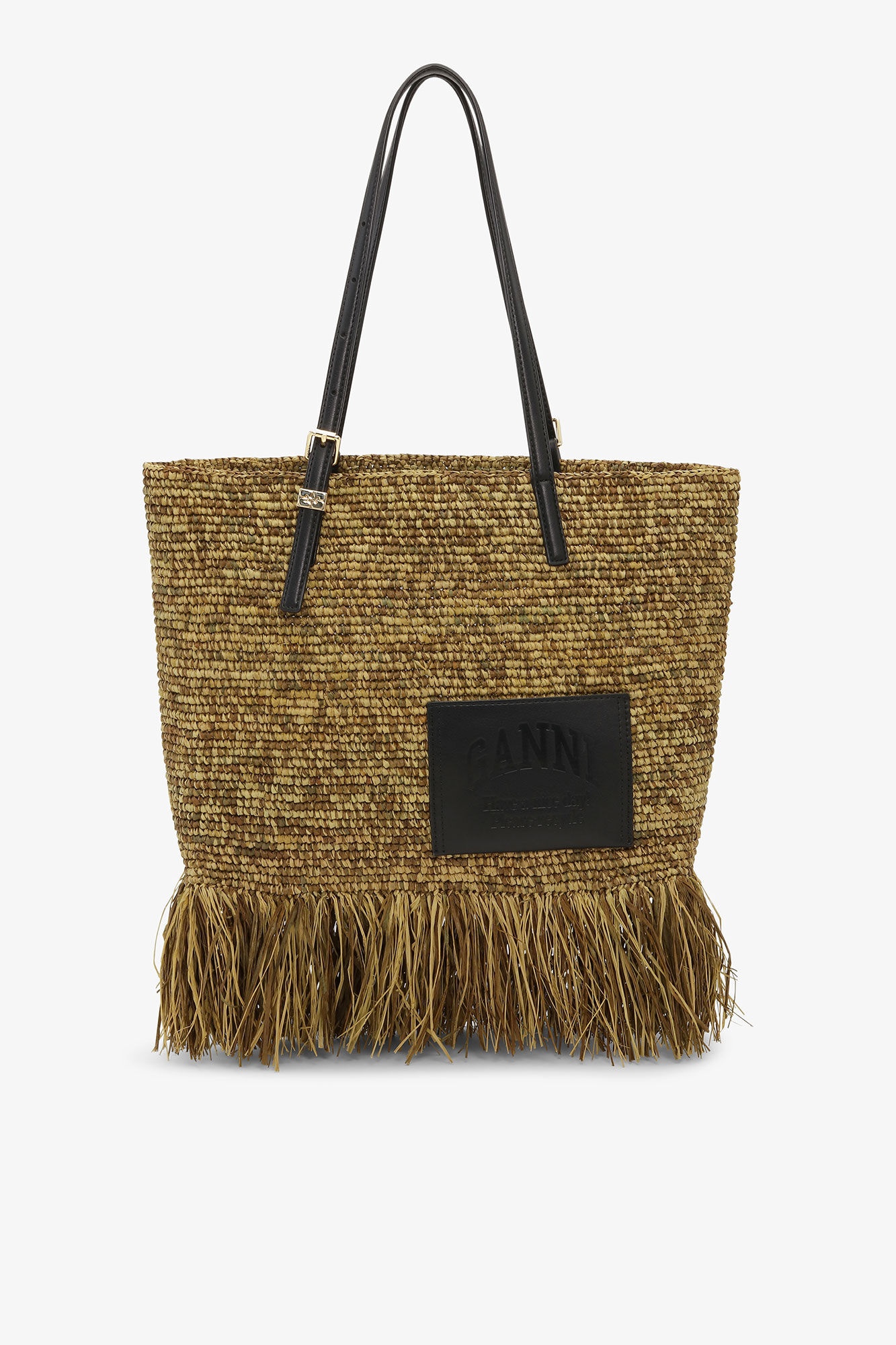 RAFFIA TOTE FRINGES BAG SMALL - 1