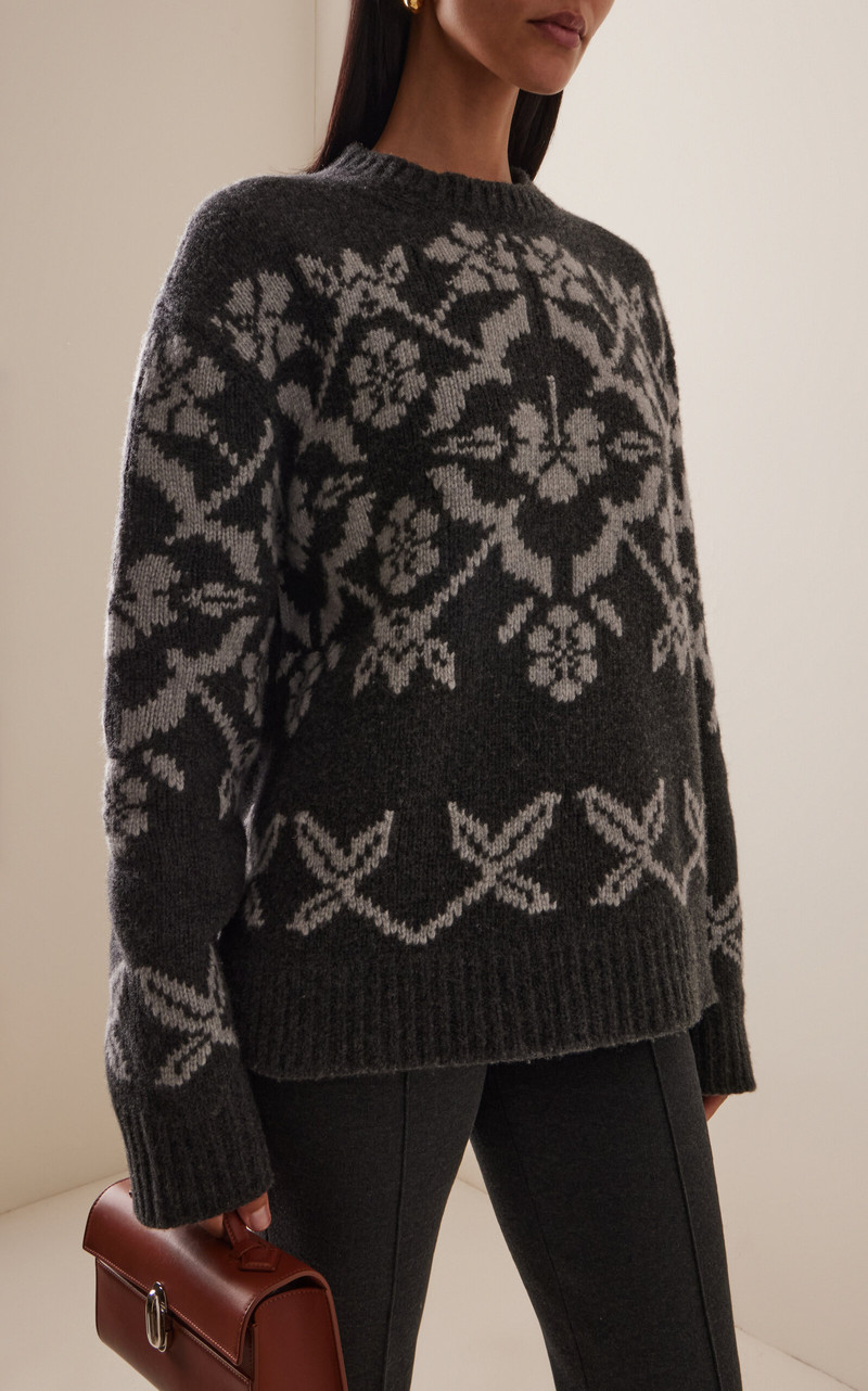 HIGH SPORT Georgia Fair Isle Wool Sweater grey outlook