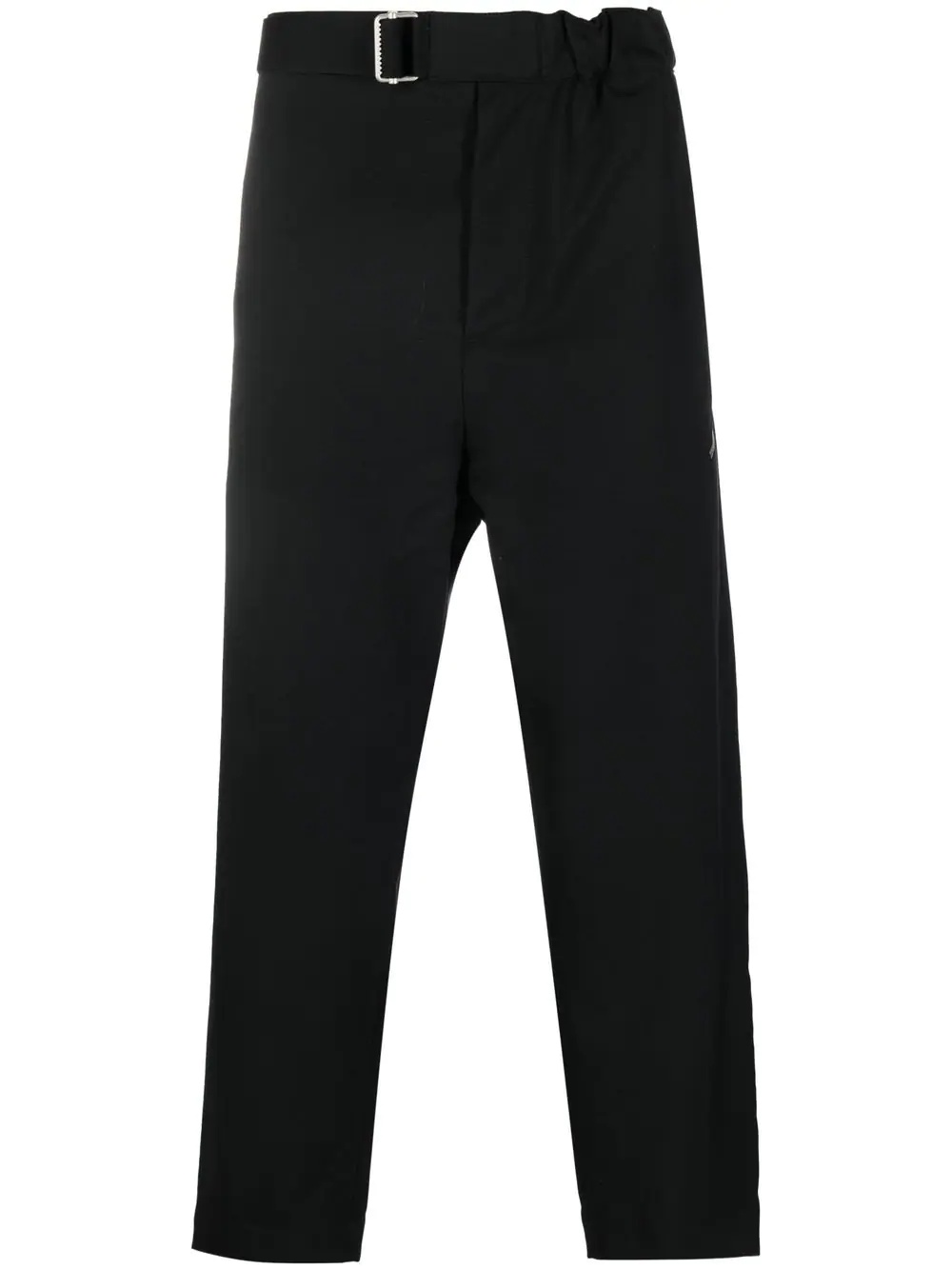 belted-waist straight trousers - 1
