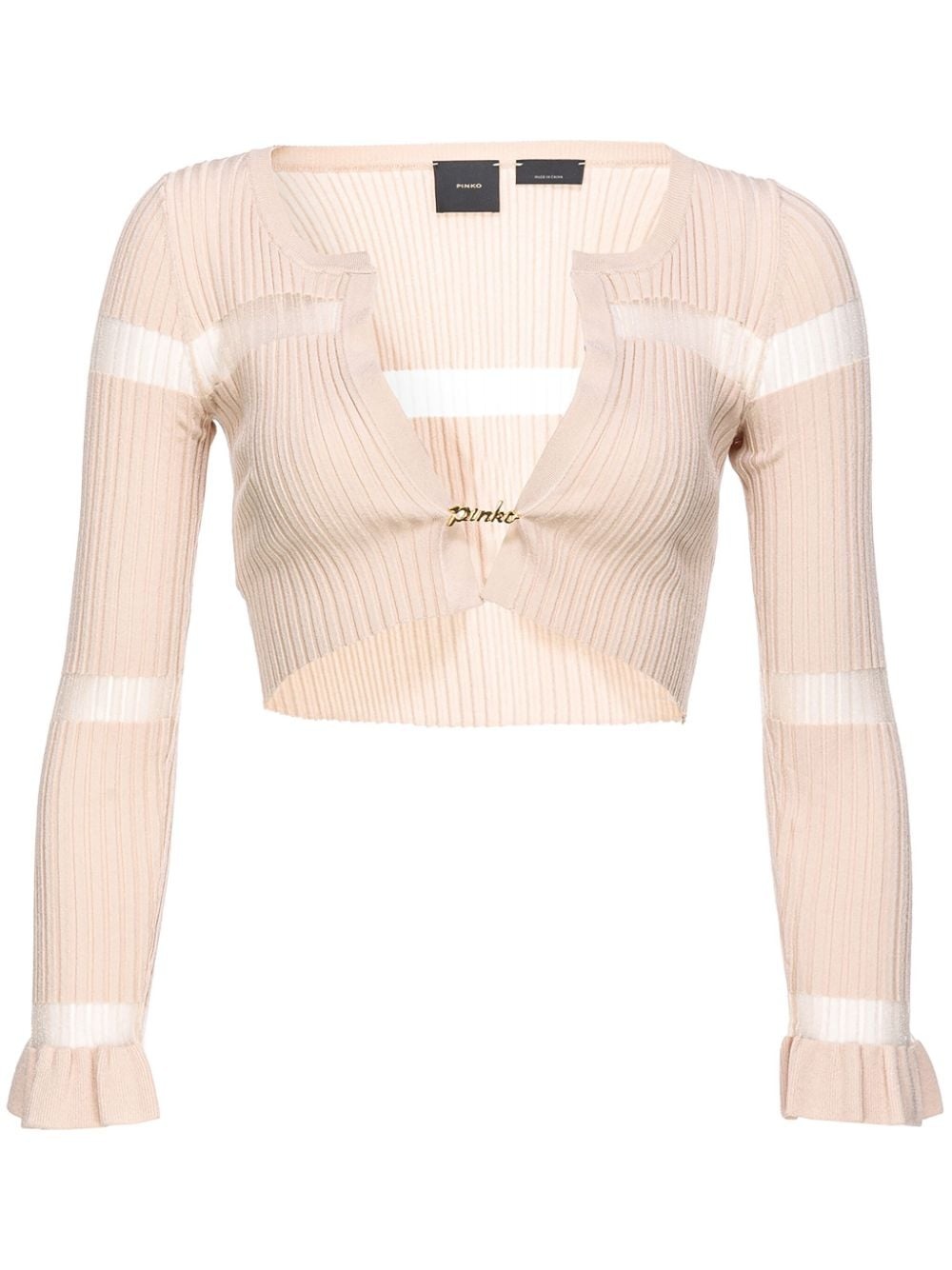 striped cropped cardigan - 1