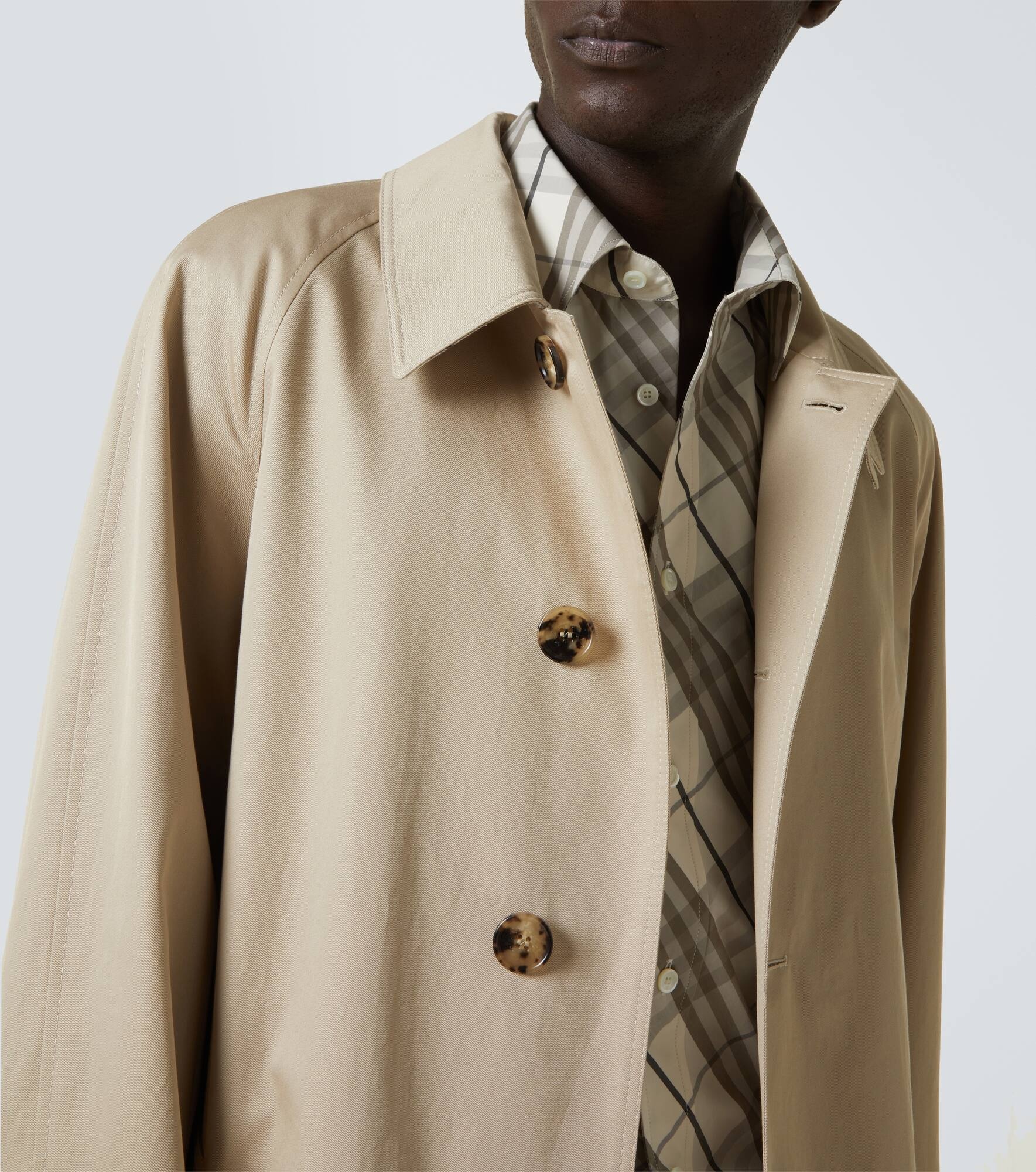 Cotton gabardine trench coat - 5
