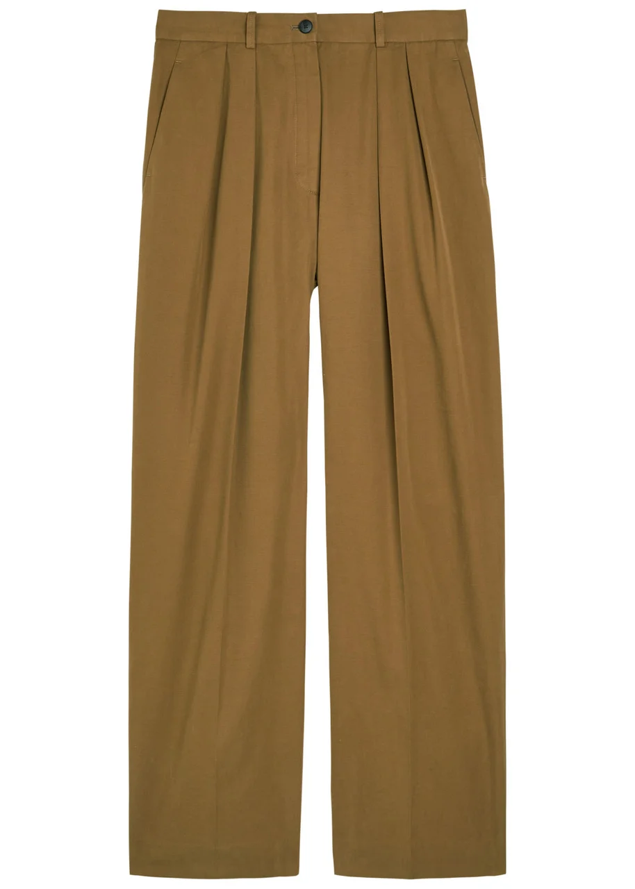 The Row Igor Cotton and Cashmere-blend Trousers - 1