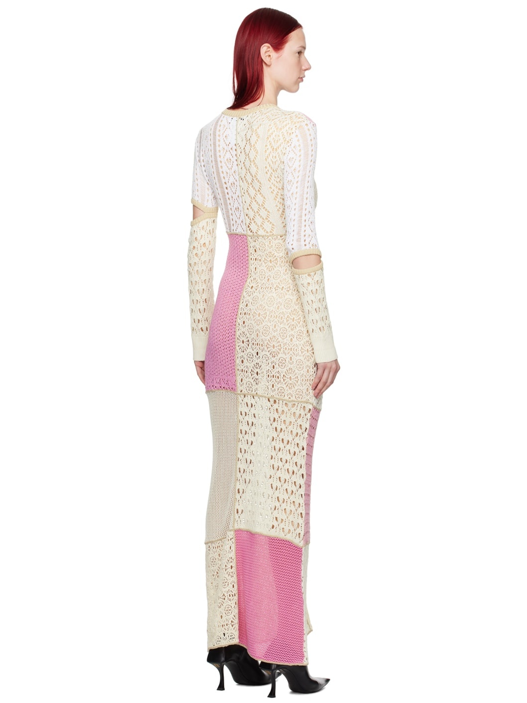 Beige & Pink Regenerated Maxi Dress - 3