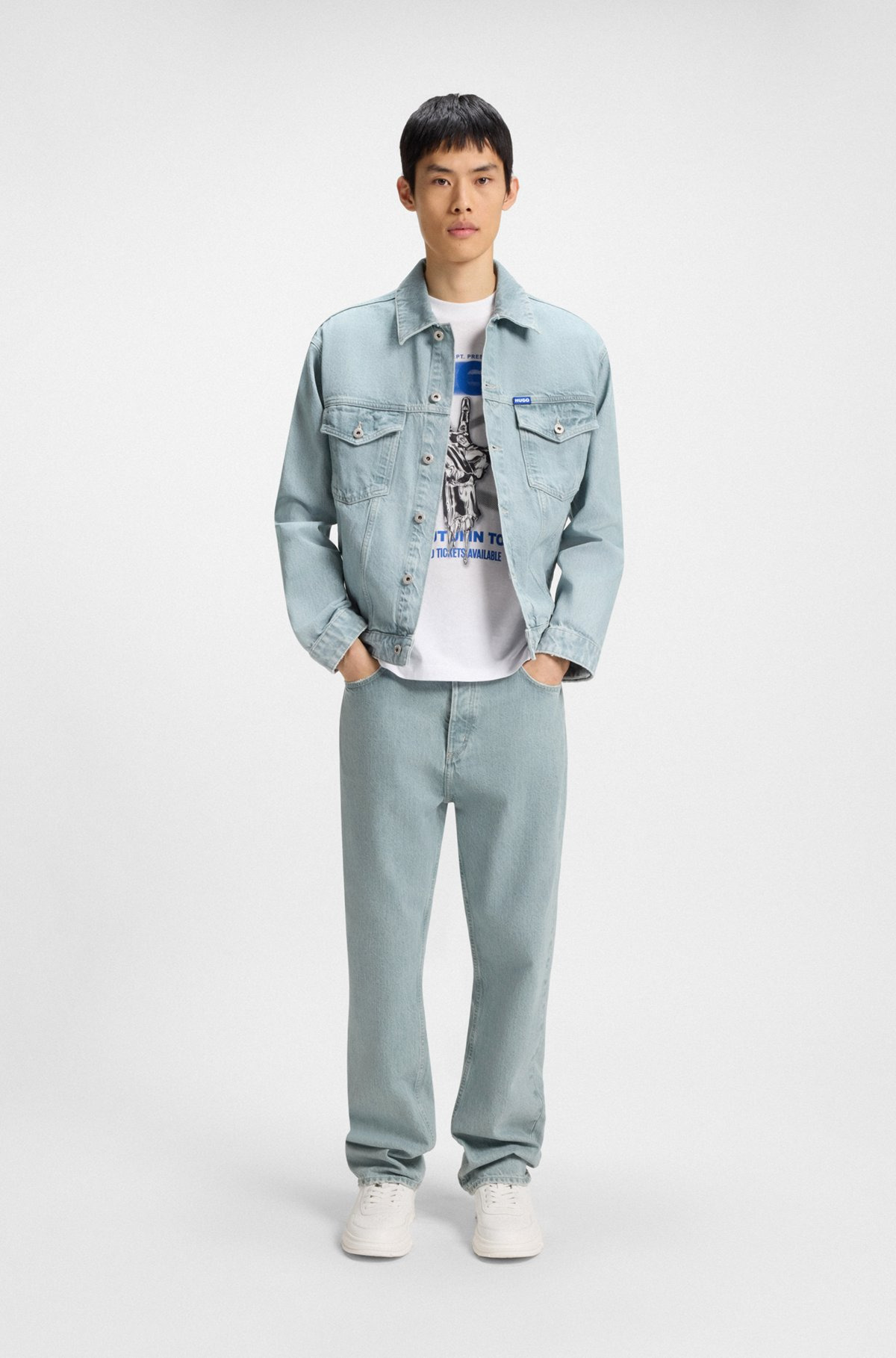 BAGGY-FIT JEANS IN BRIGHT-BLUE RIGID DENIM - 3