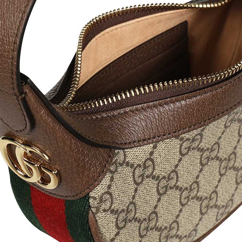 (WMNS) Gucci Ophidia Retro Logo Stripe Webbing Canvas Armpit Ebony / Brown Shoulder Bag 658551-96IWG - 5