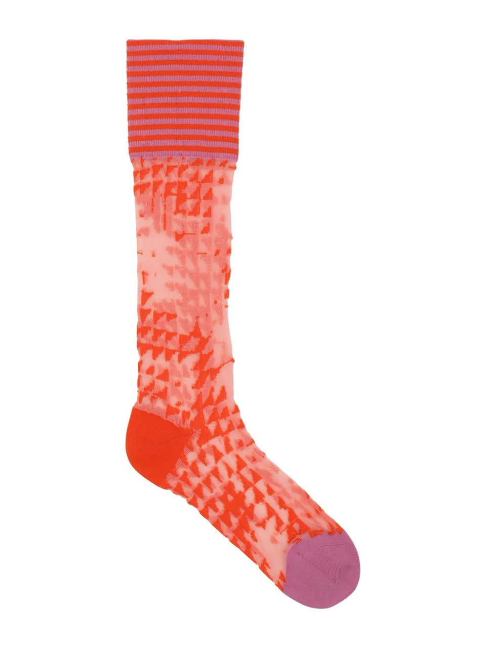 PUZZLE KNEE SOCK - MANDARIN PURPLE TILES - 1
