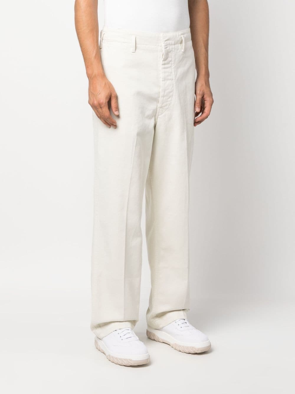 straight-leg cotton trousers - 3