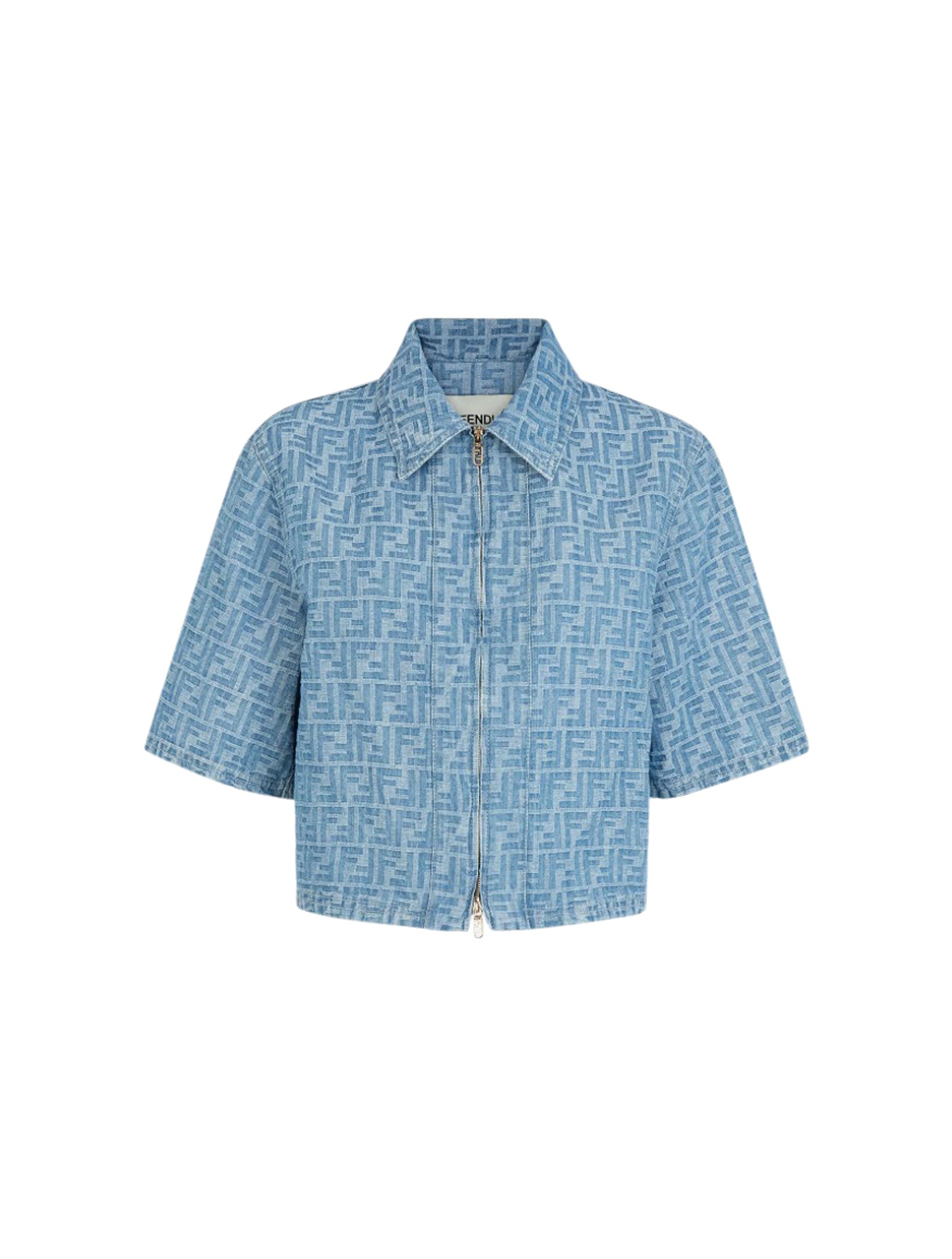 FENDI DENIM JACKET WITH FF PRINT IN LIGHT BLUE | suitnegozi
