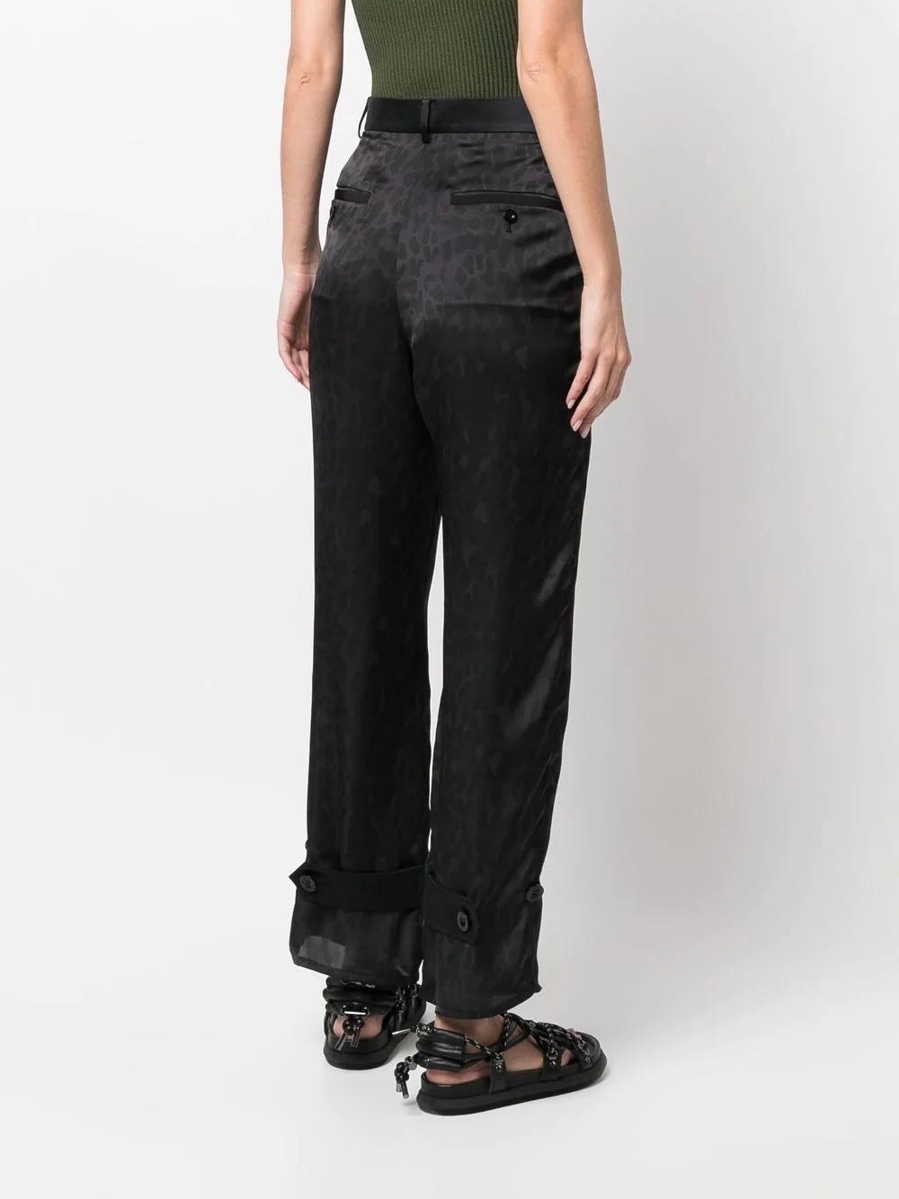 high-waisted patterned trousers - 4