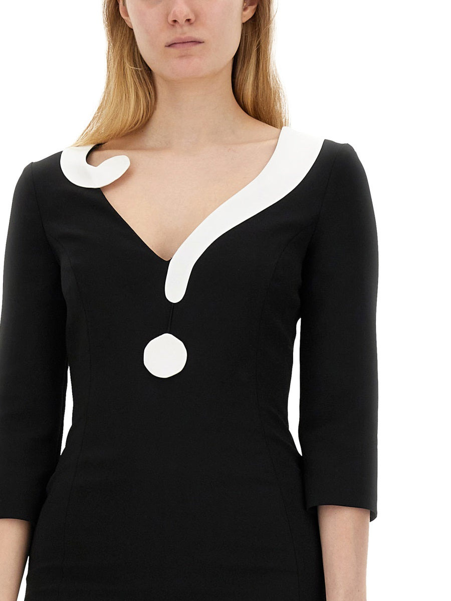 Moschino Women Crepe House Symbols Dress !? - 4
