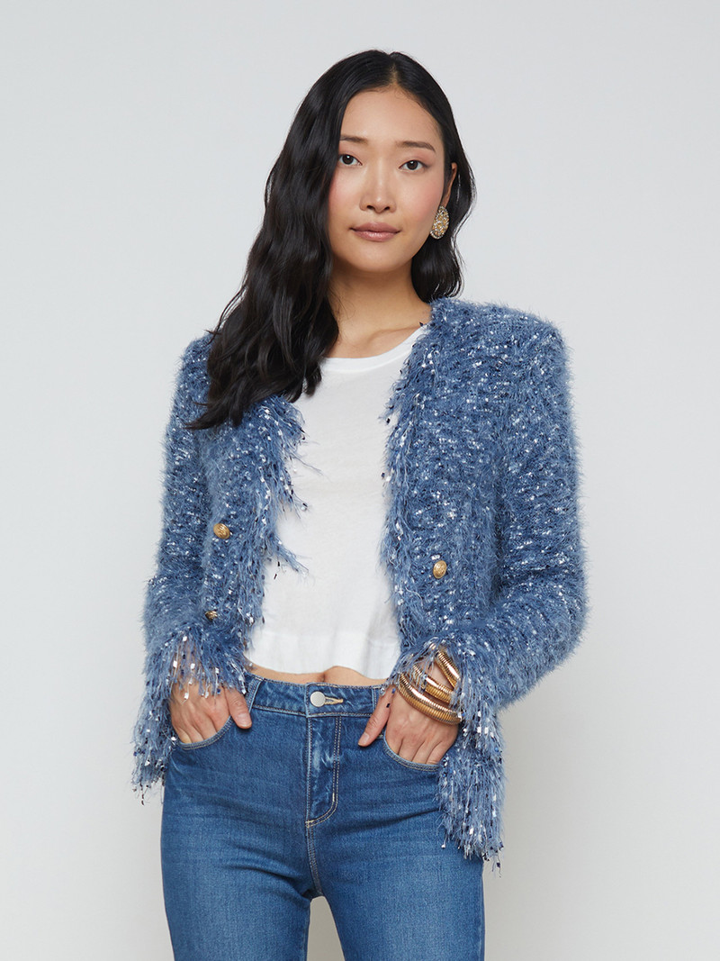 Azure Fringe Cardigan Blazer 2
