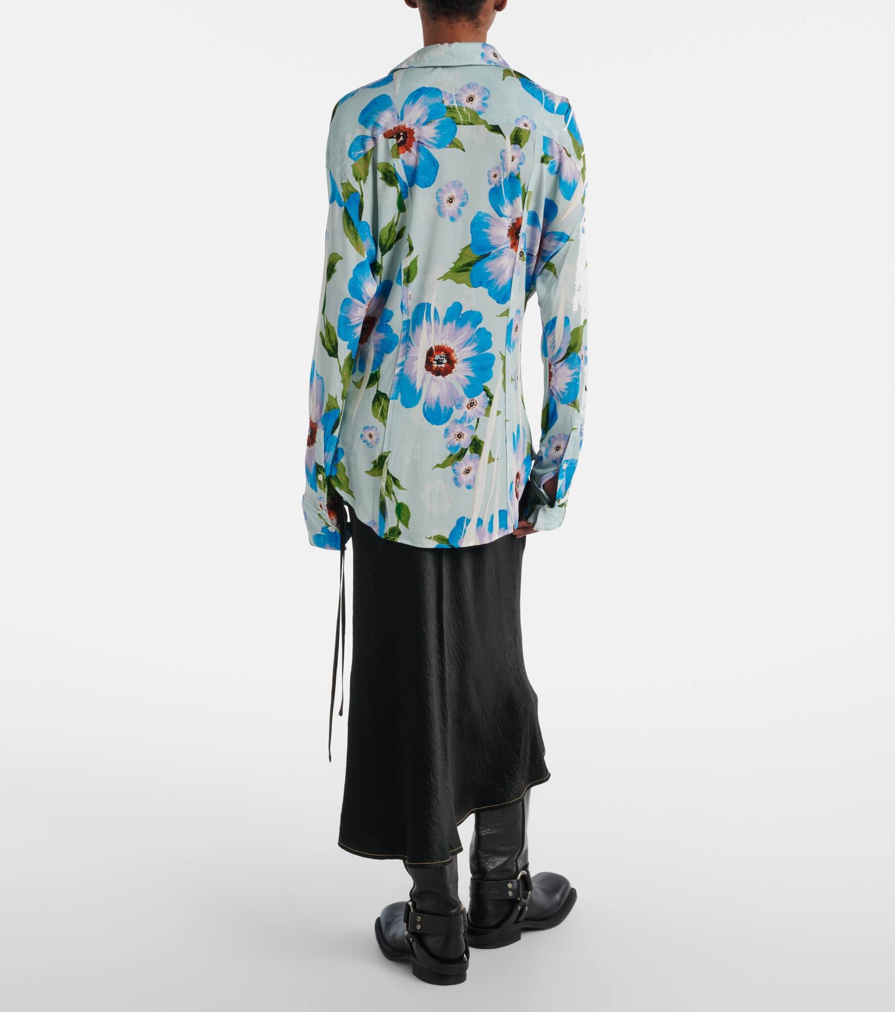 Floral jersey shirt - 3