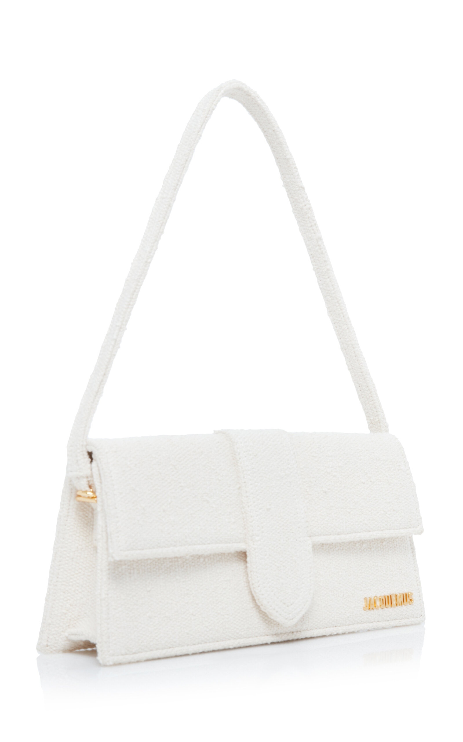 Le Bambino Long Cotton-Boucle Shoulder Bag off-white - 3