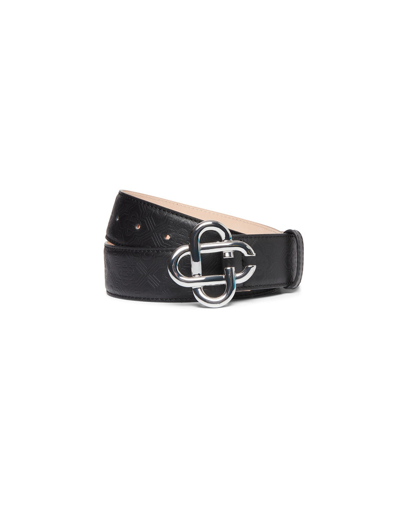 Women's Monogram Black Silver Belt 1