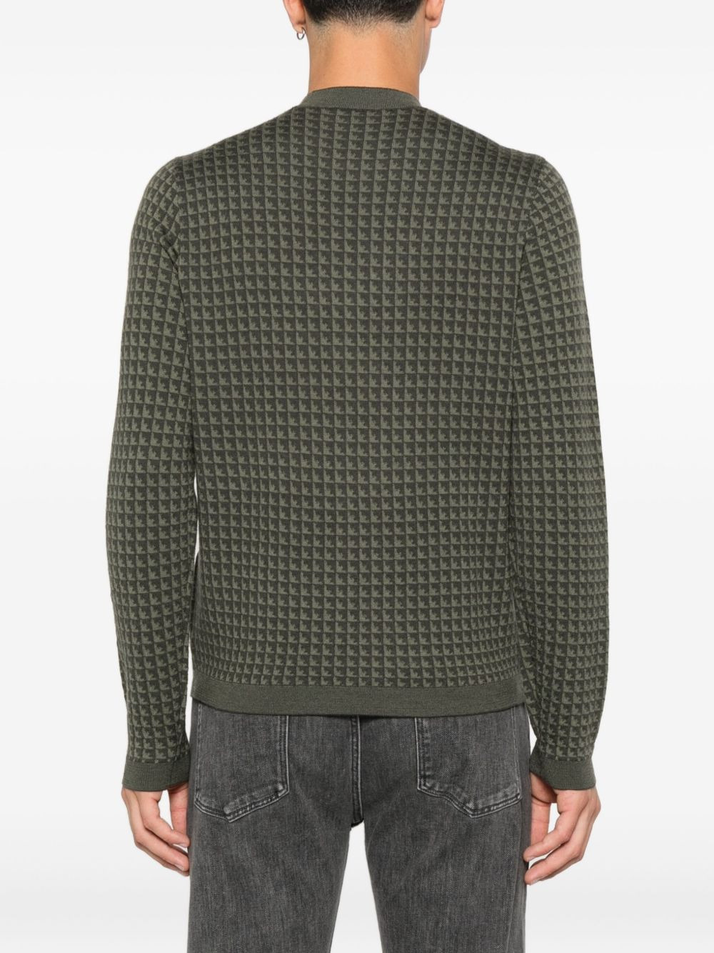 geometric-pattern virgin-wool sweater - 4