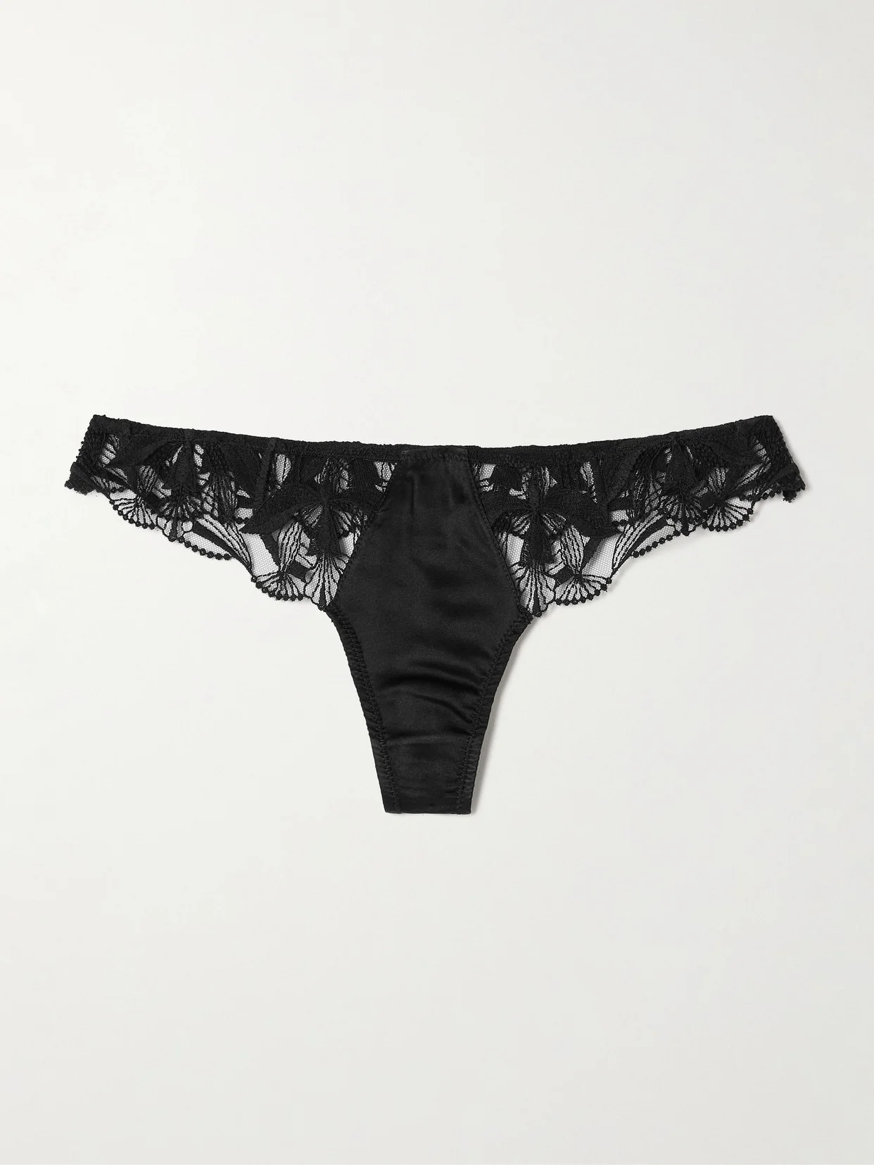 Eclore Lace And Stretch-silk Thong - 1