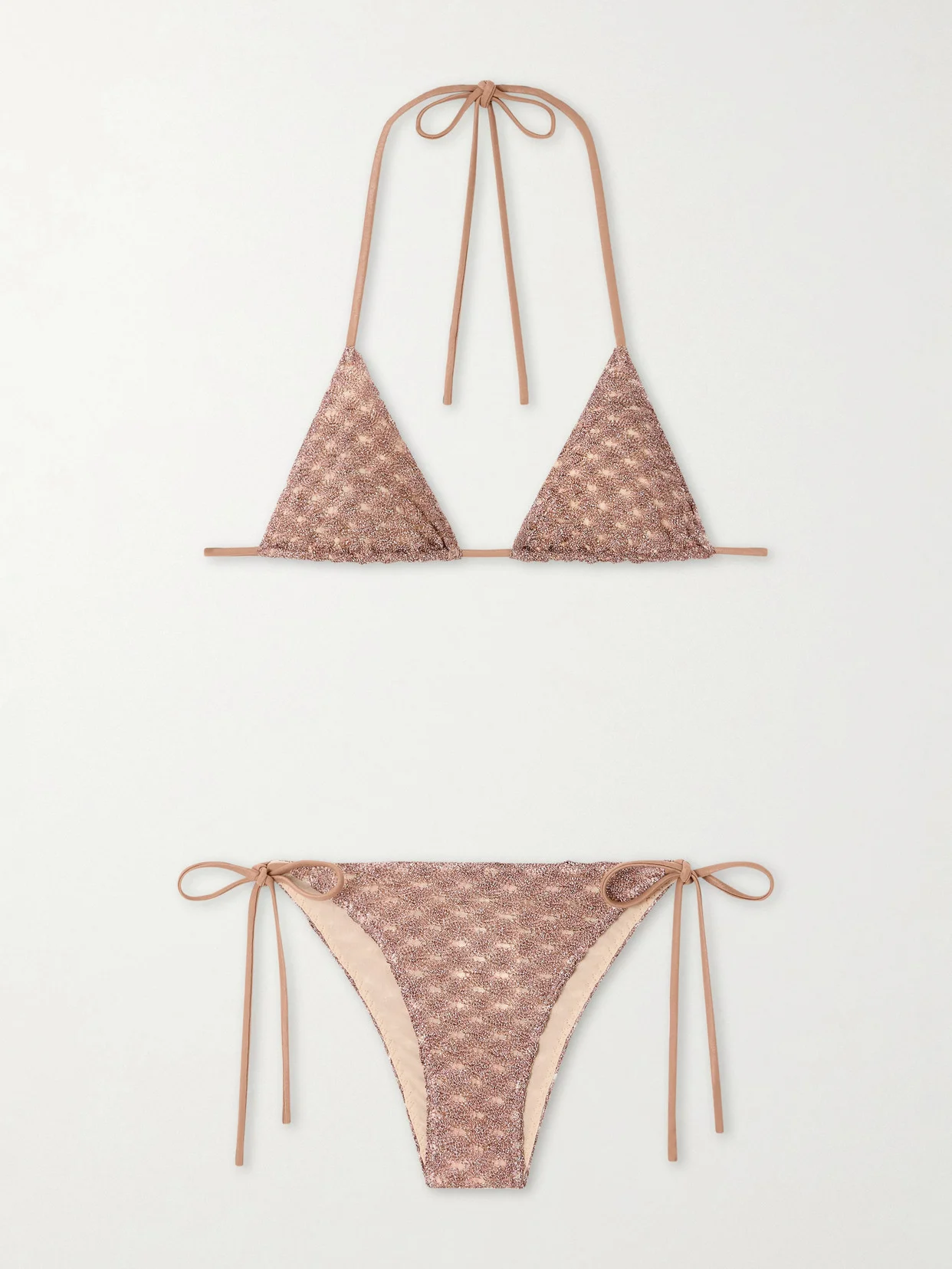 Metallic Crochet-knit Bikini - 1