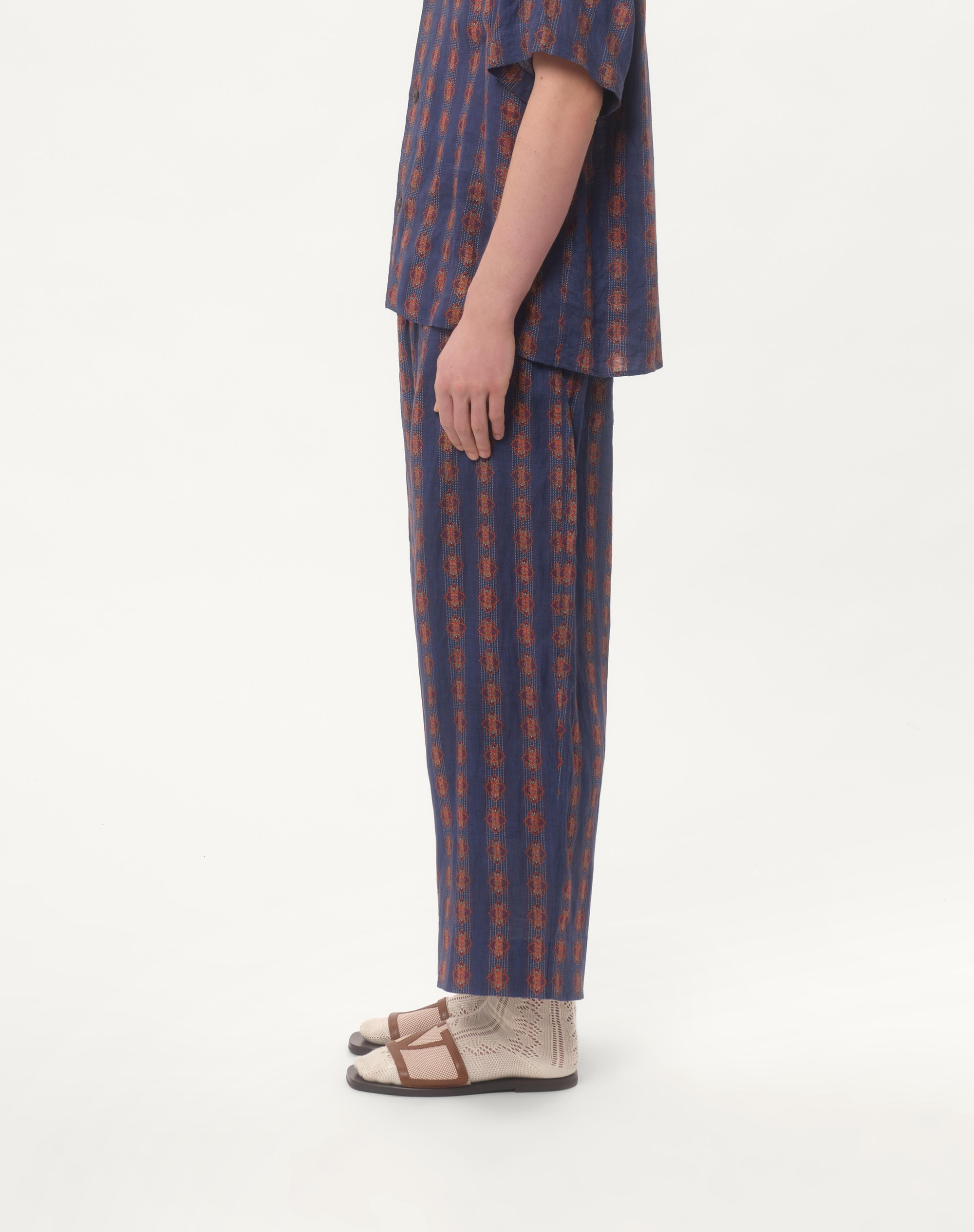 LINEN PAJAMA PANTS WITH VOYAGE IMAGINAIRE PRINT - 5