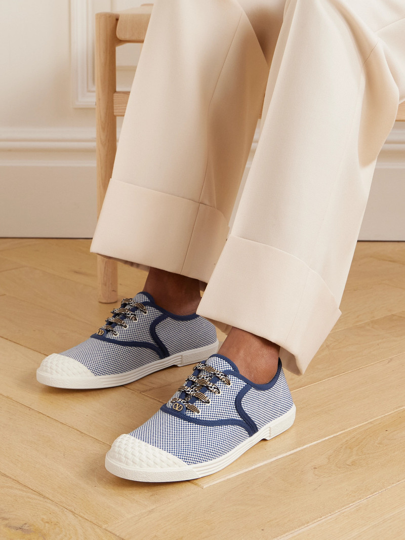 Valentino Bay By Bay Rubber-trimmed Two-tone Canvas Sneakers outlook